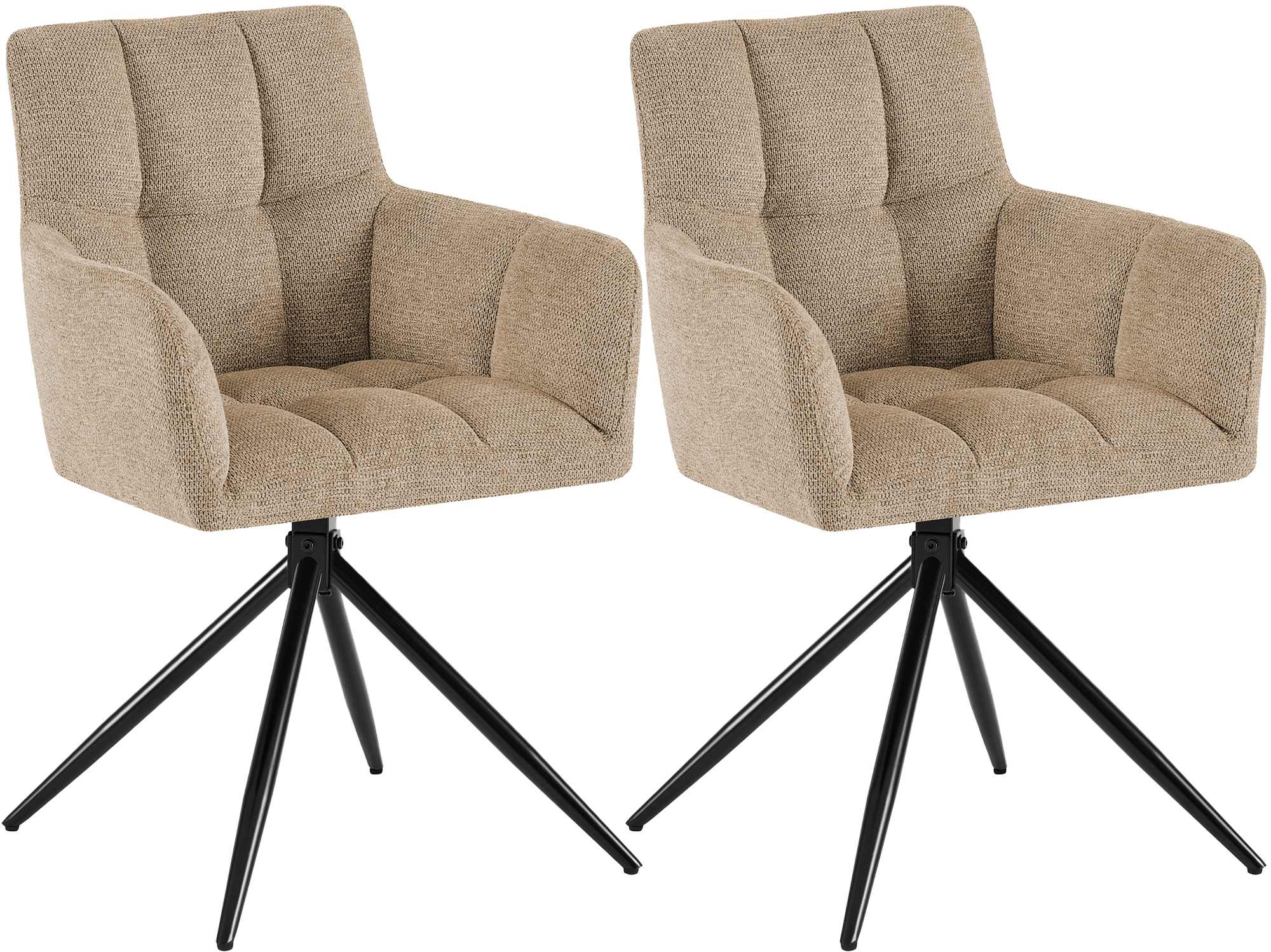 Lot de 2 chaises de salle à manger Jonah en tissu