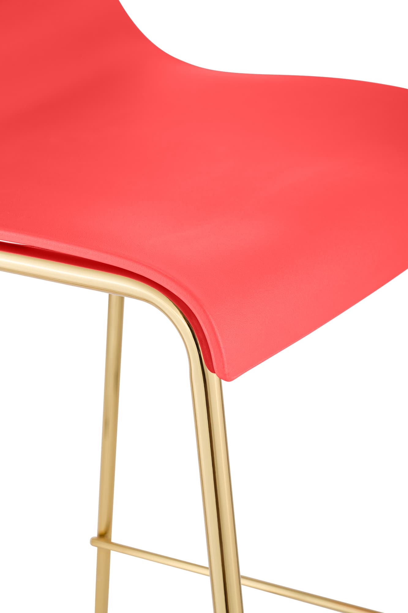Lot de 2 tabourets de bar Hover, plastique, piètement 4 pieds, doré
