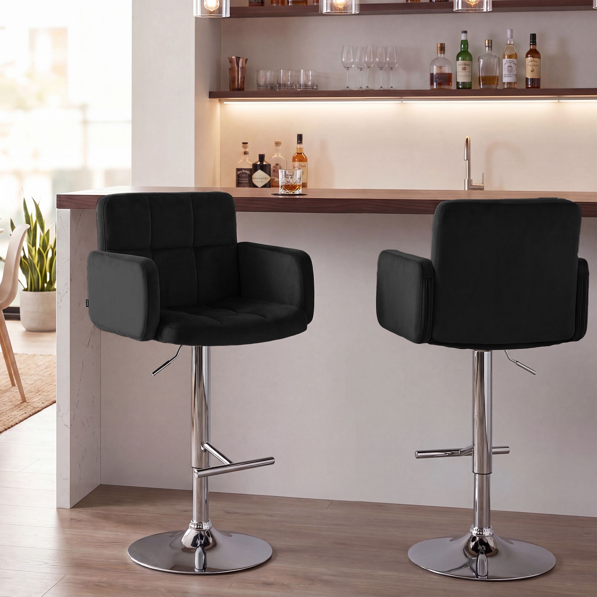 Tabouret de Bar Los Angeles en Velours