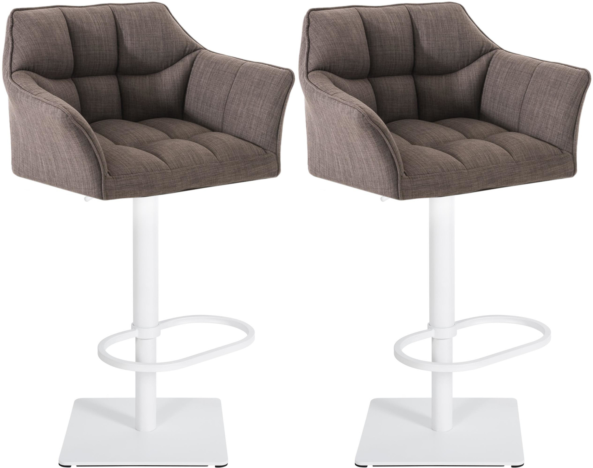 Lot de 2 tabourets de bar Damaso avec revetement en tissu