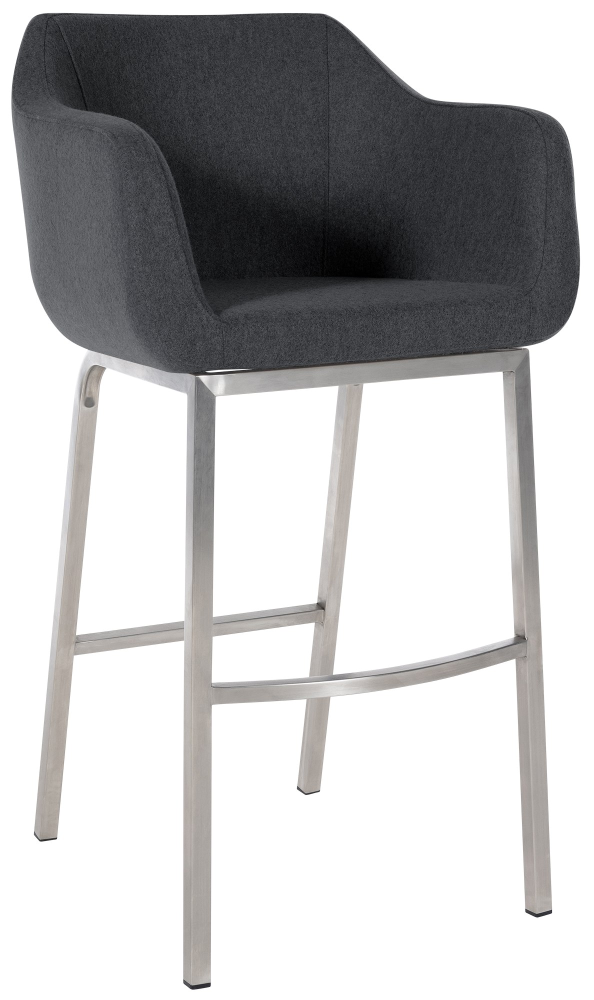 Tabouret de bar Monea feutre avec piètement à quatre pieds