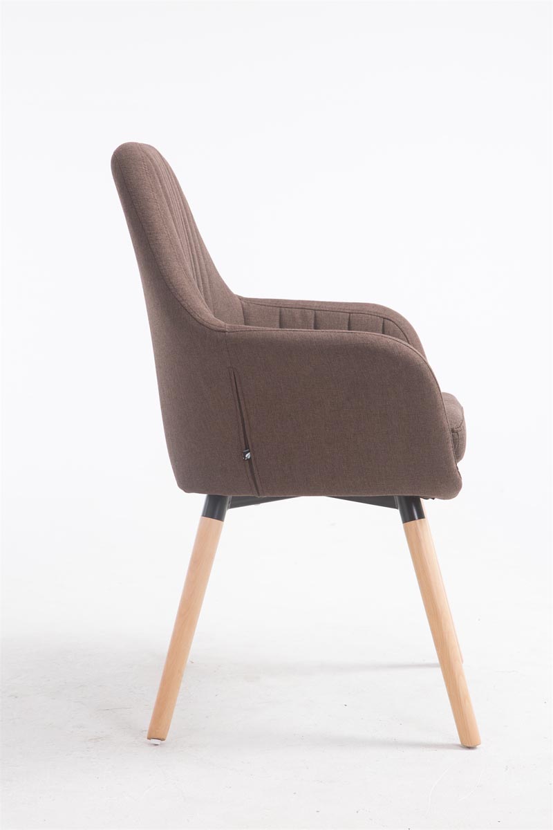 Chaise De Salle à Manger Florian En Tissu Avec Piètement En Bois