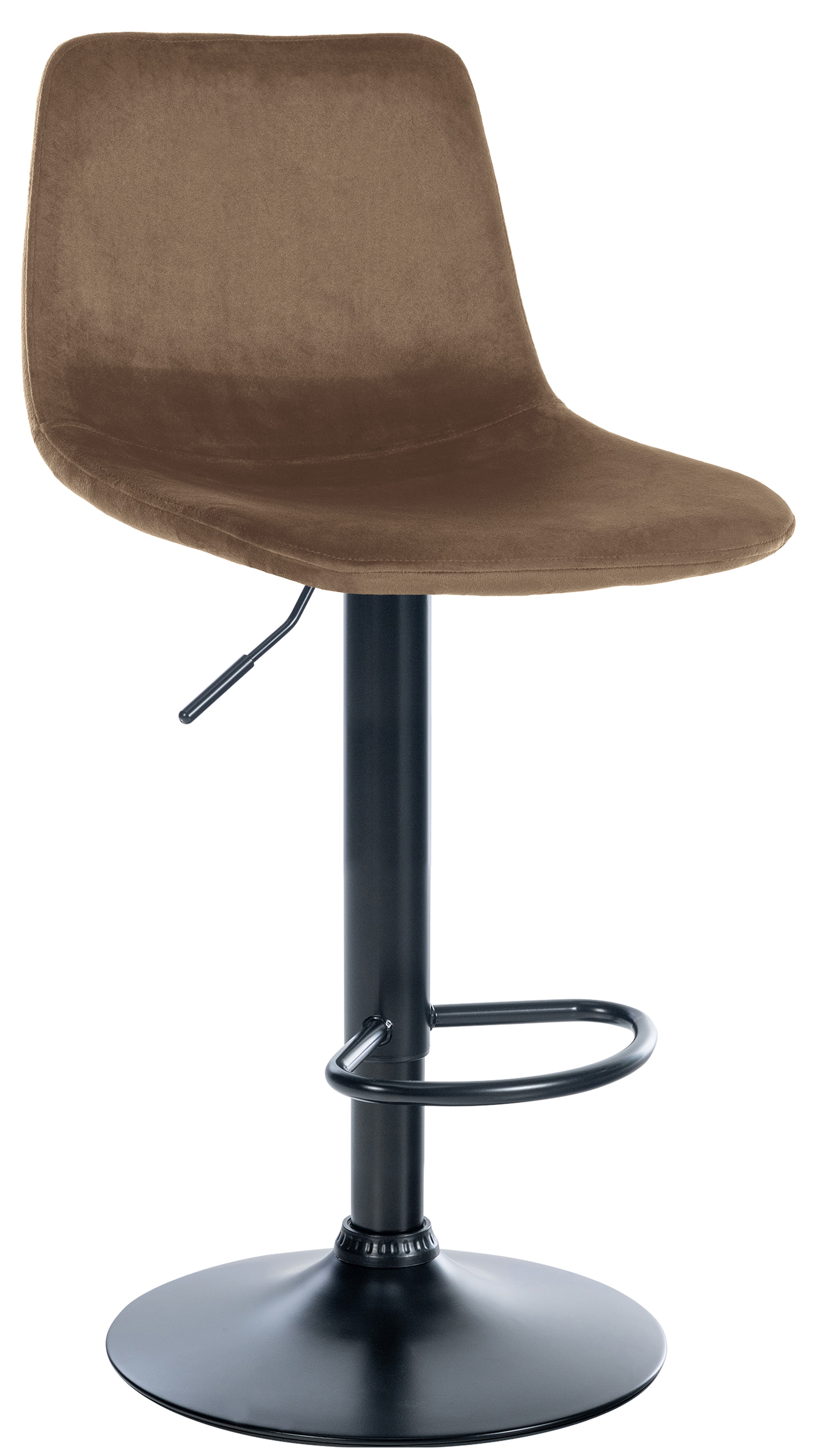 Tabouret de bar Divo en Velours Pied trompette en Métal