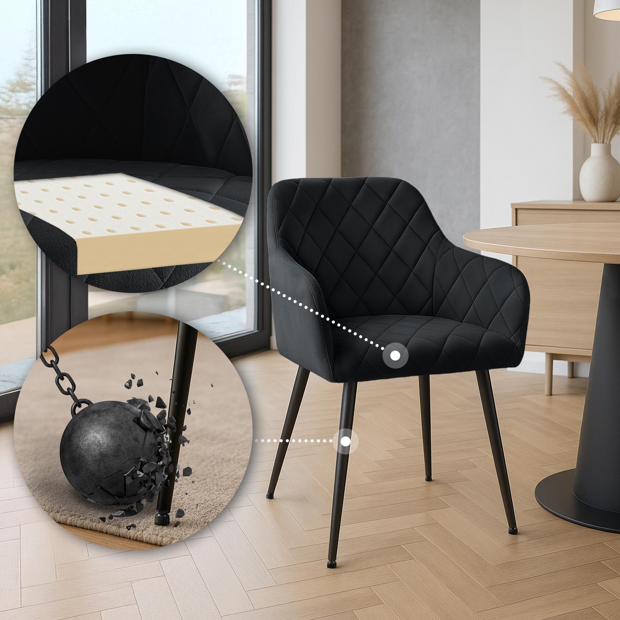 Chaise de salle à manger Monett Velours