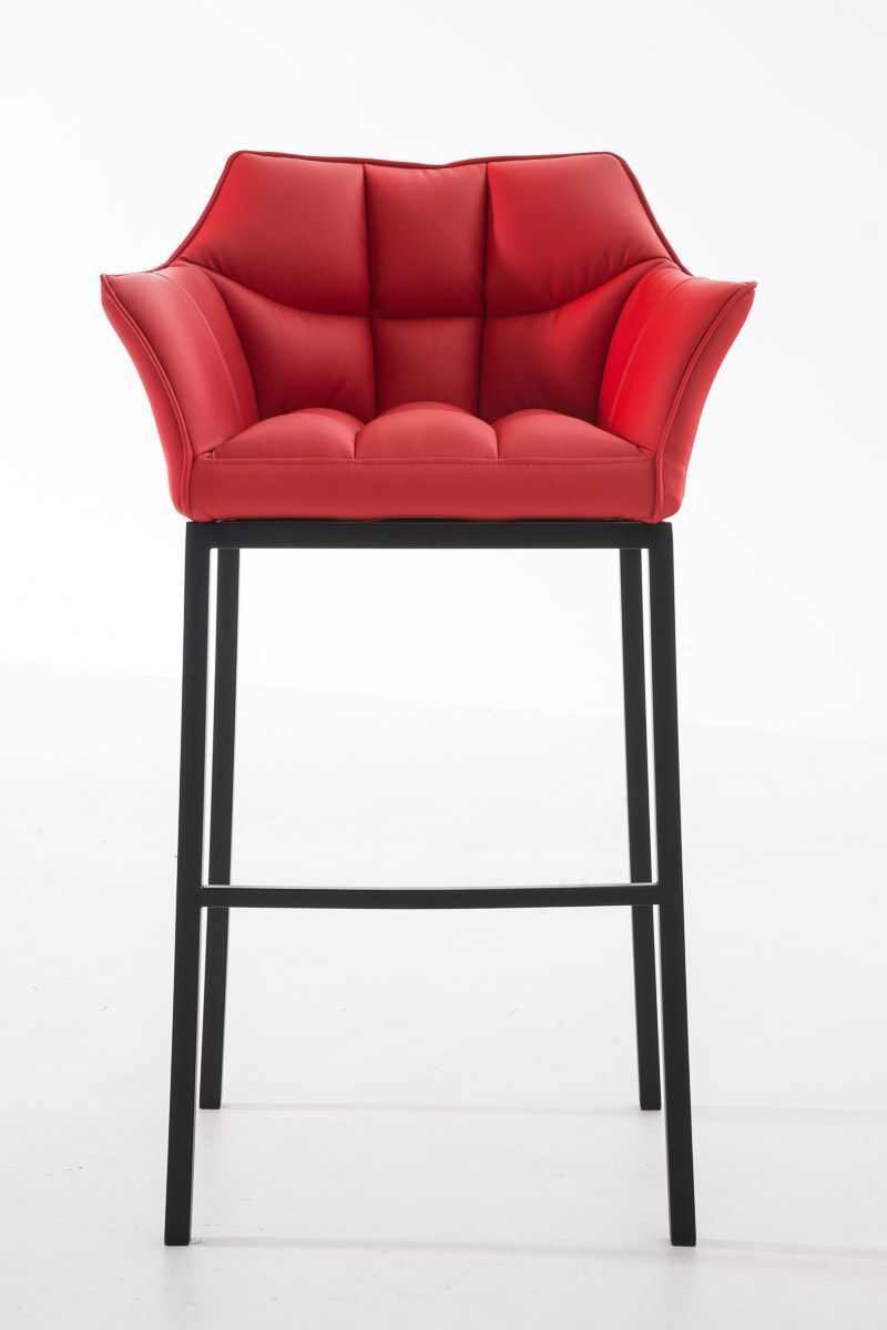 Tabouret de bar Damaso en similicuir avec piétement quatre pieds