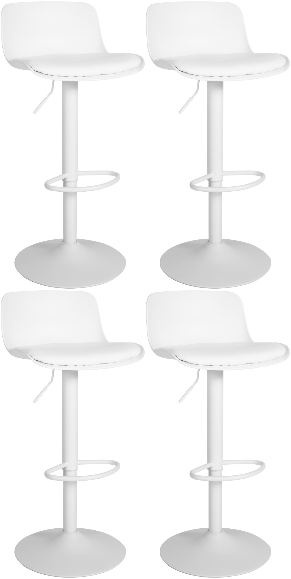 Lot de 4 tabourets de bar Almada en similicuir