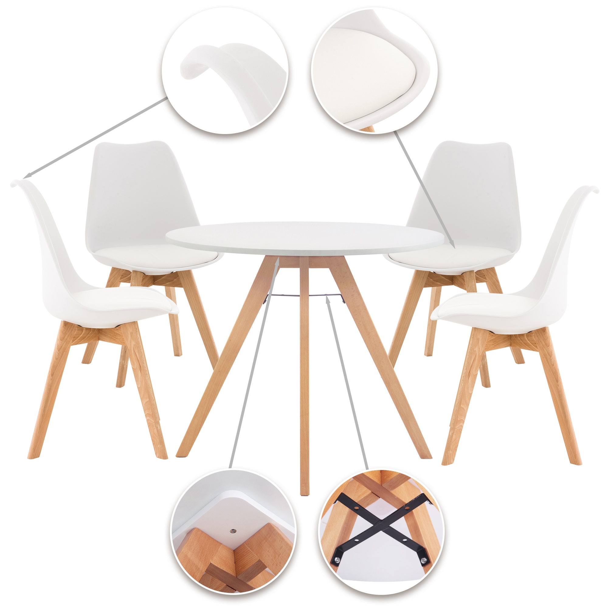 Ensemble de salle à manger Livik avec 1 Table et 4 chaises