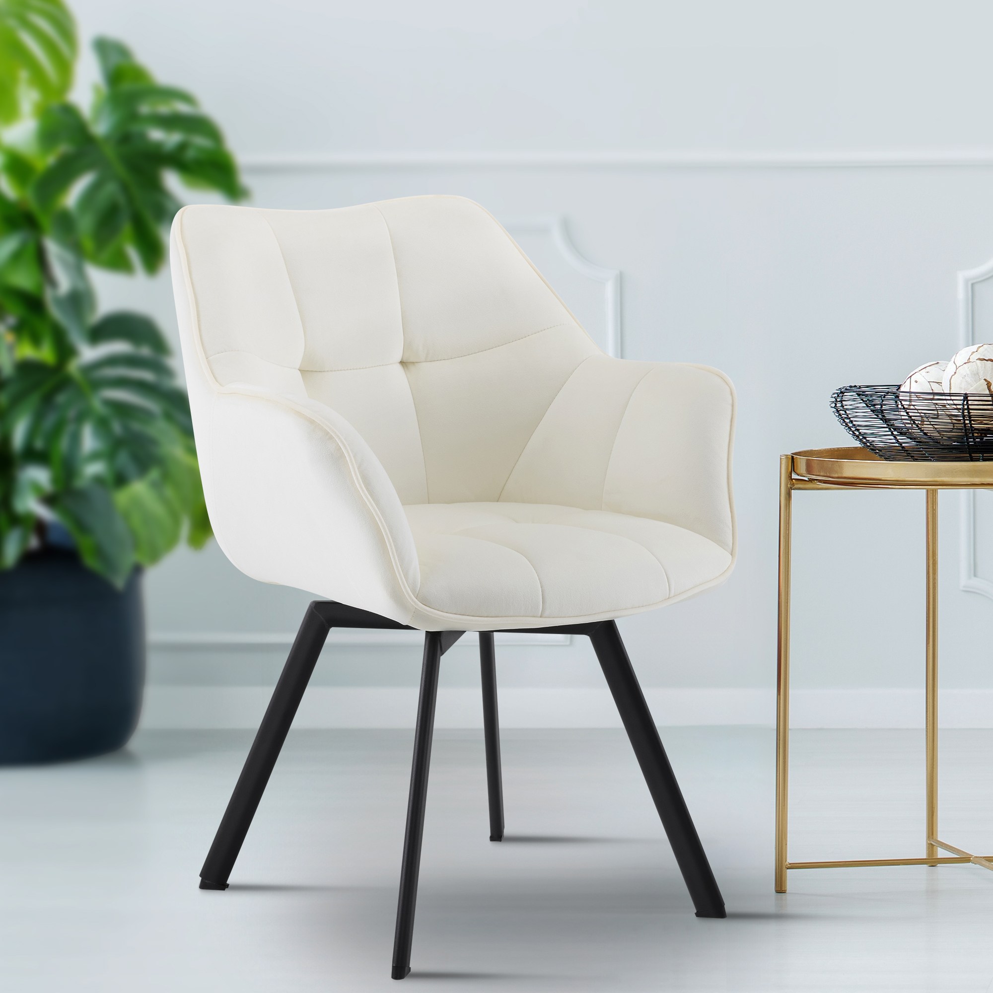 Chaise de salle à manger Jordi velours
