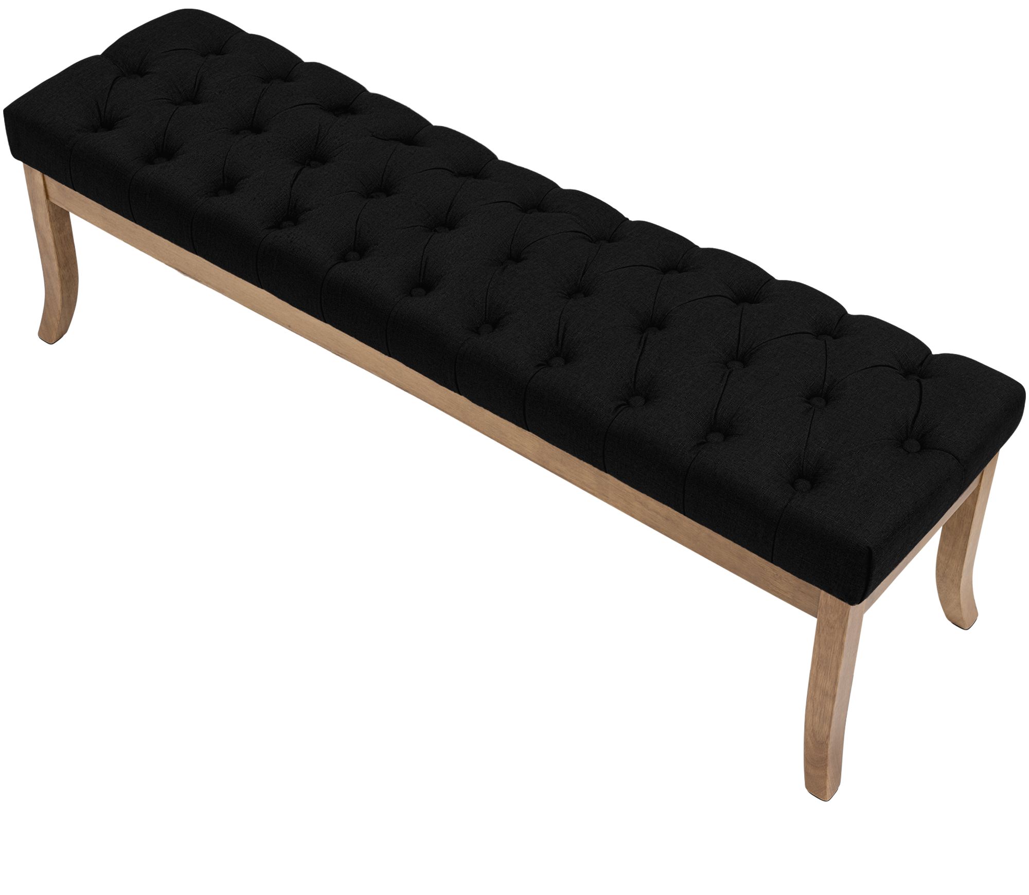 Banquette Ramses en tissu avec piètement en bois clair