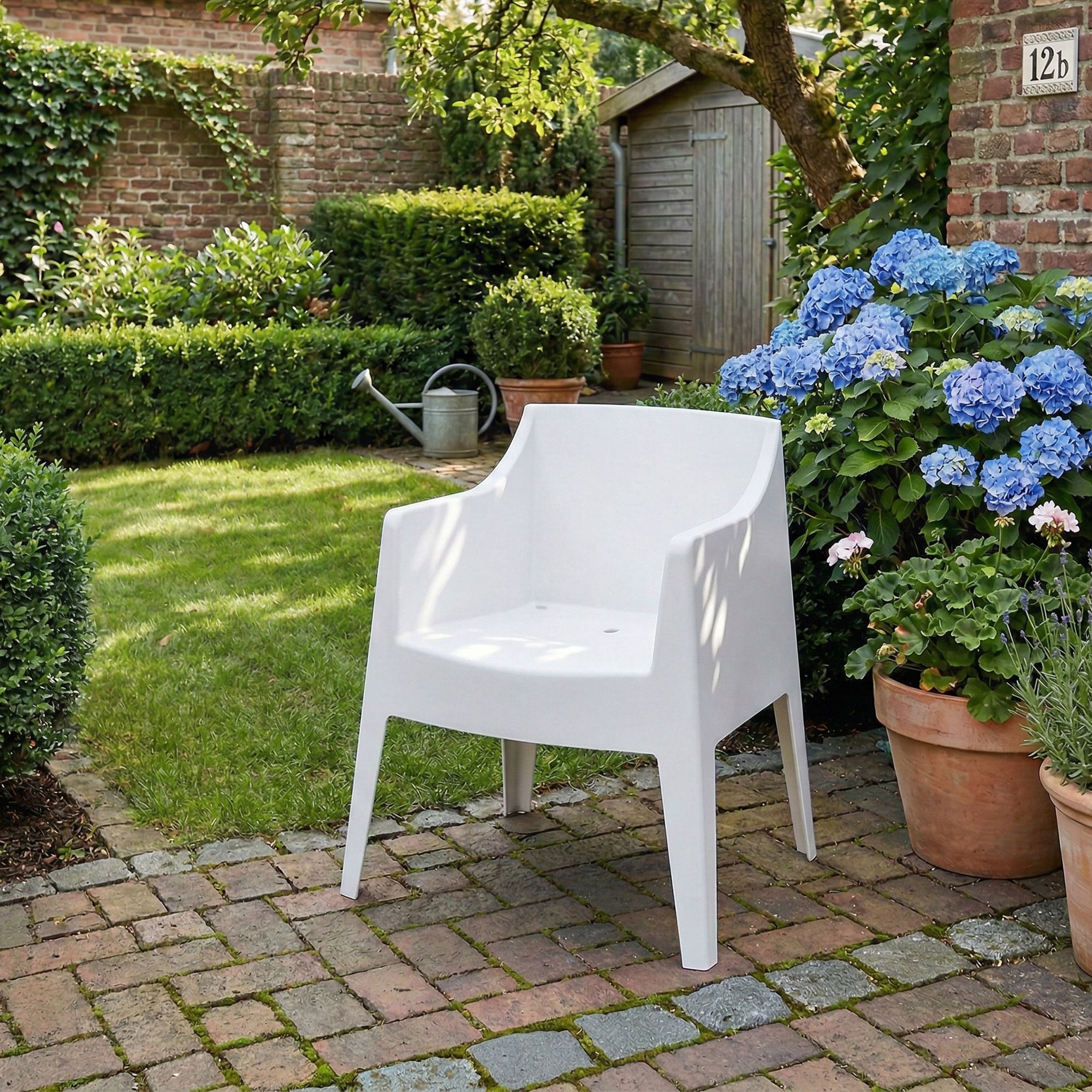Lot de 6 Chaises de Jardin Bartal Empilables en Polypropylène Résistant aux UV et Intempéries - Fauteuils d'Extérieur Design