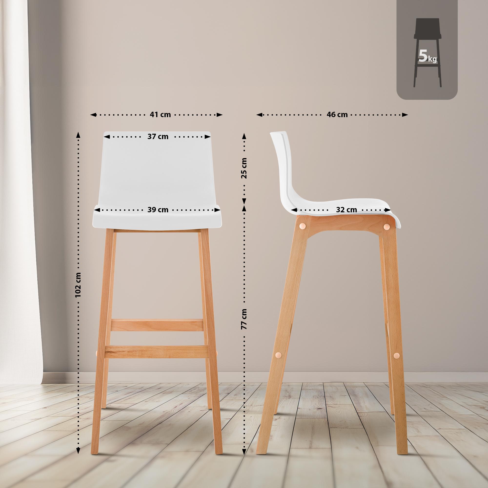 Tabouret de Bar Hover Pieds en Plastique Natura