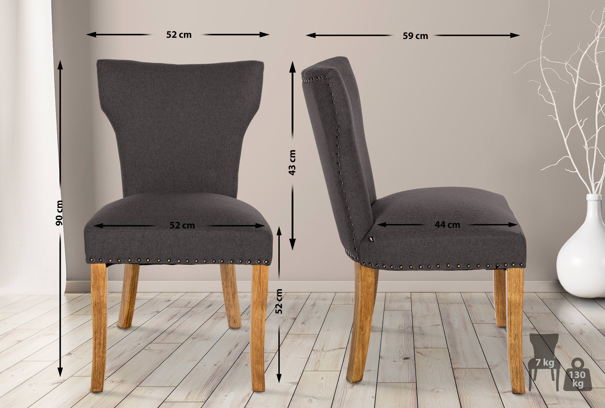Lot de 2 chaises de salle à manger Zadar tissu