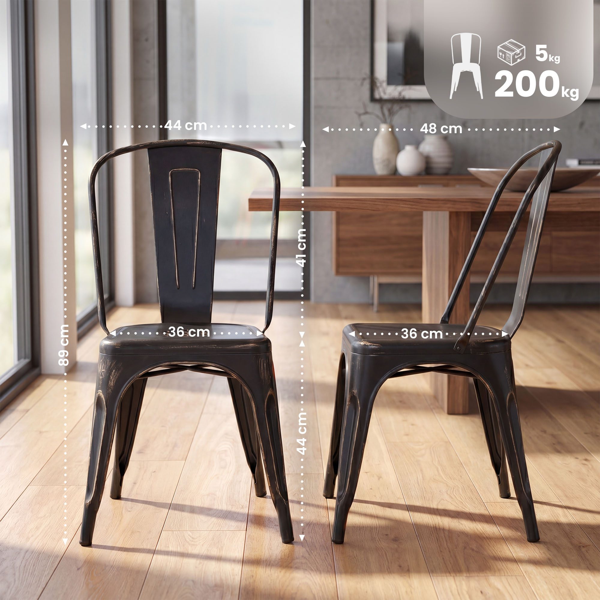 Lot de 4 chaises empilables Benedikt