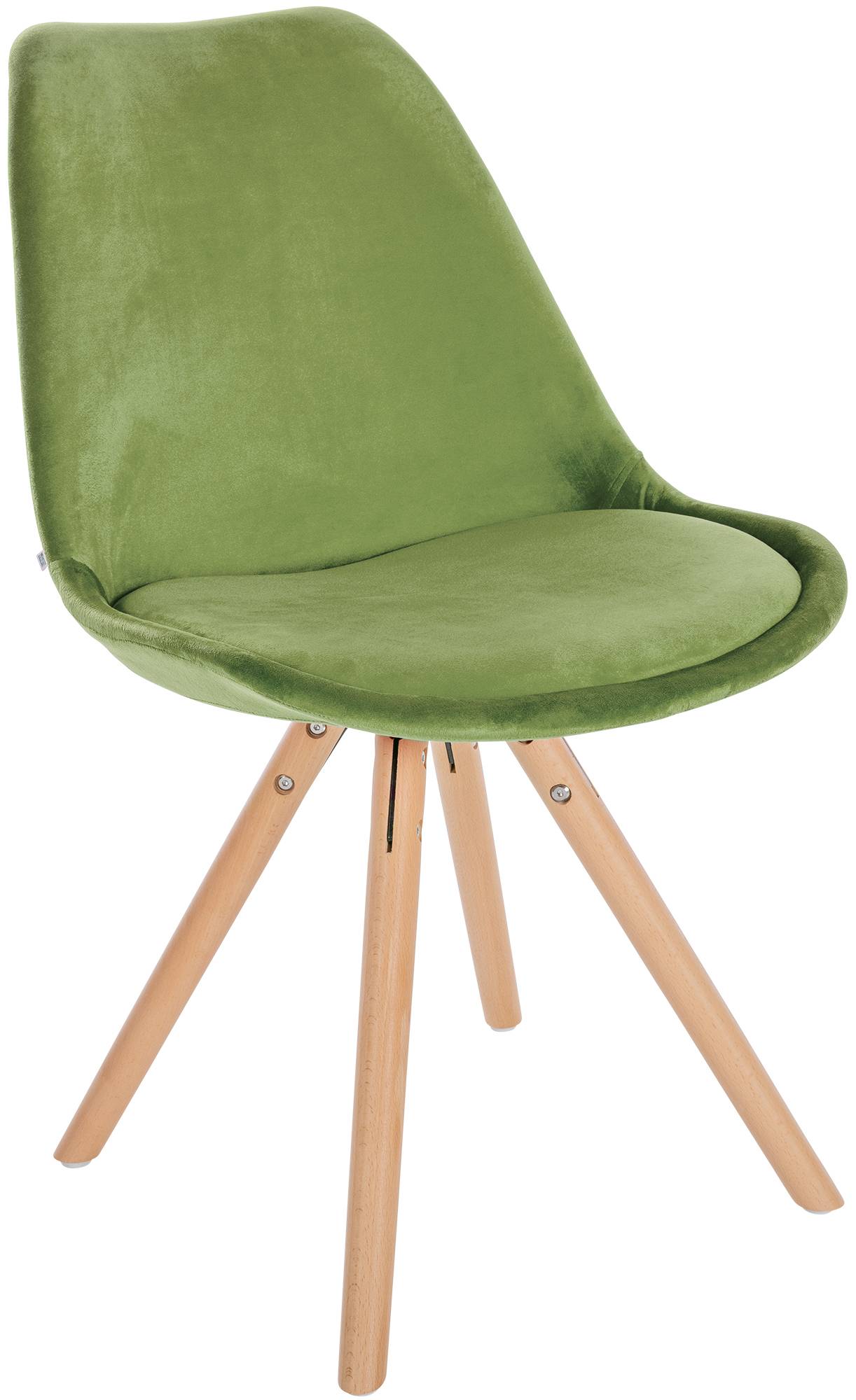 Lot de 4 chaises de salle à manger Sofia en velours Pieds en bois