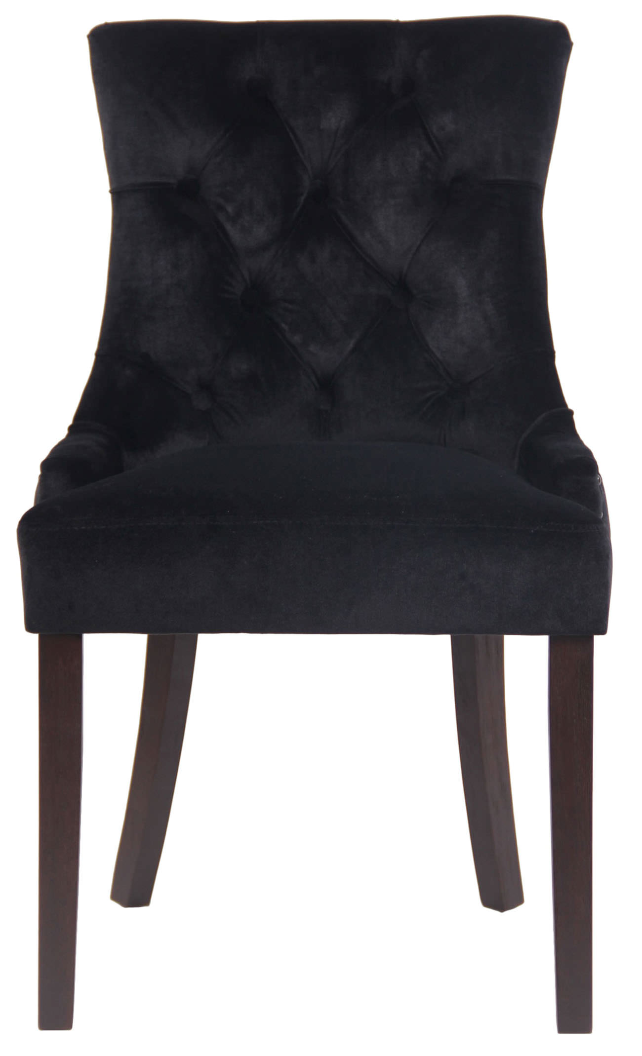 Chaise de salle à manger Aberdeen en Velours avec Piètement en bois d'hévéa