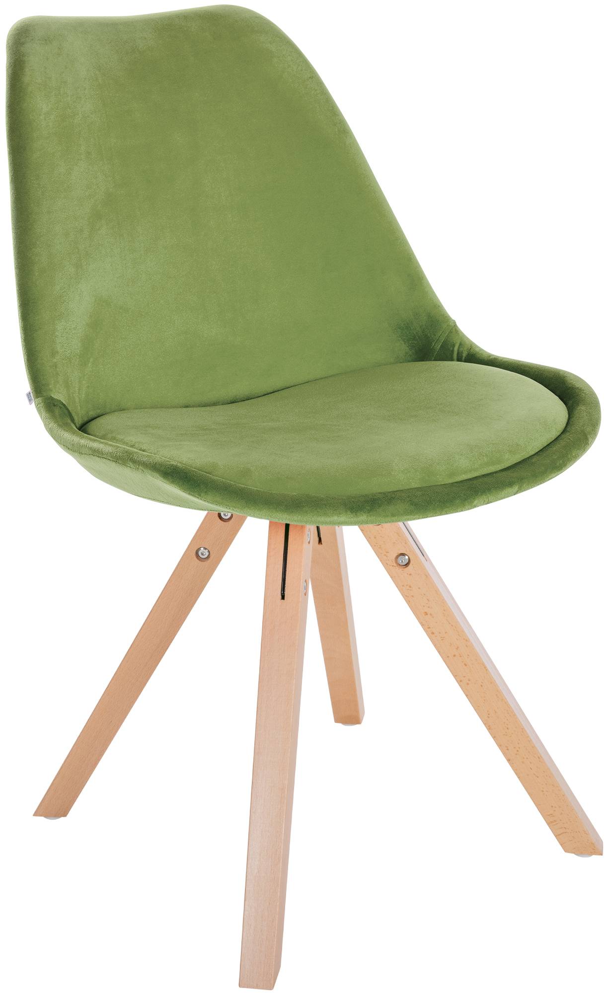 Lot de 4 chaises de salle à manger Sofia en velours Pieds en bois