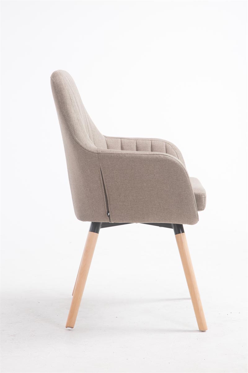 Chaise De Salle à Manger Florian En Tissu Avec Piètement En Bois