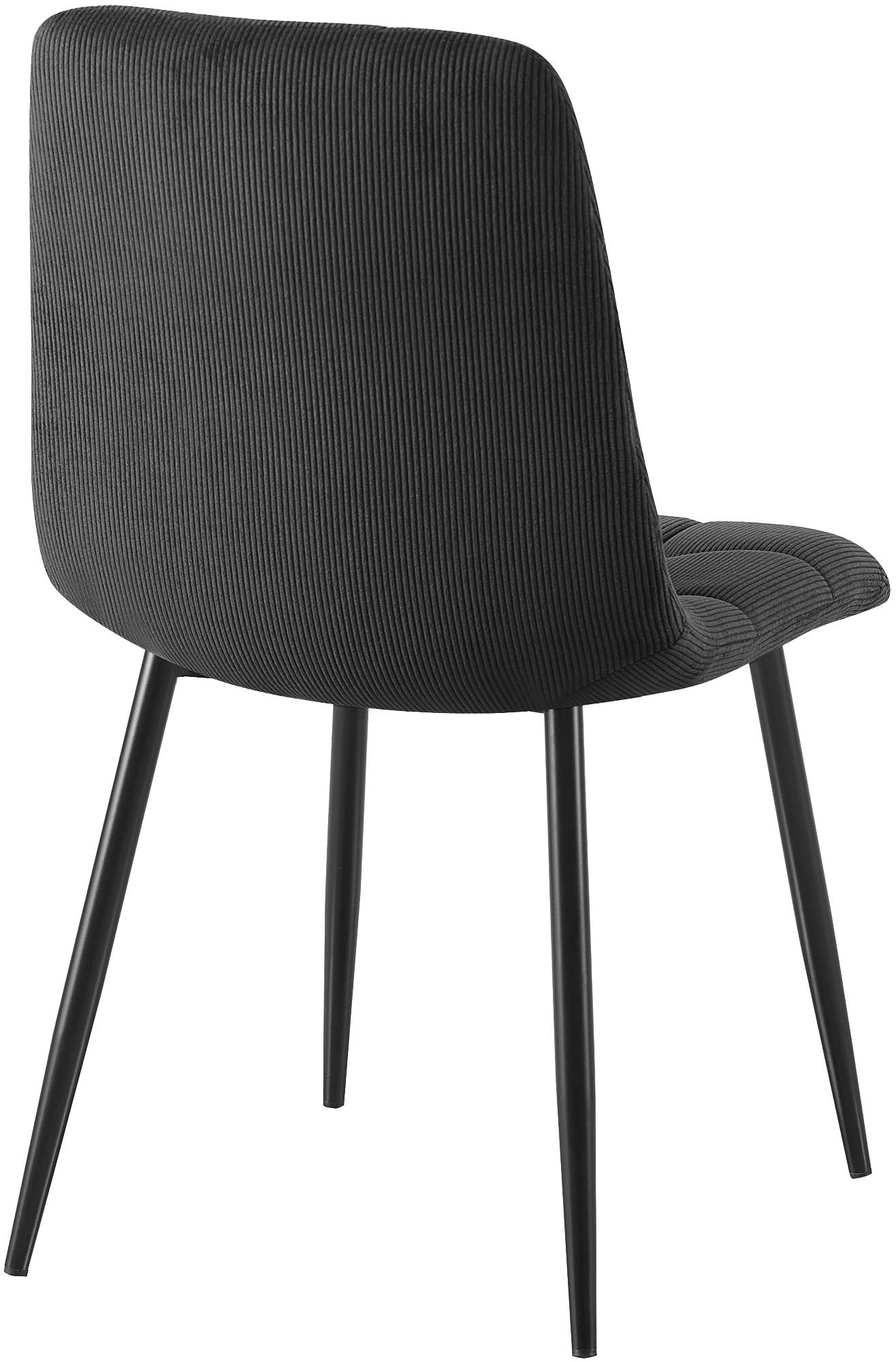 Lot de 2 chaises de salle a manger Antibes en velours cotele