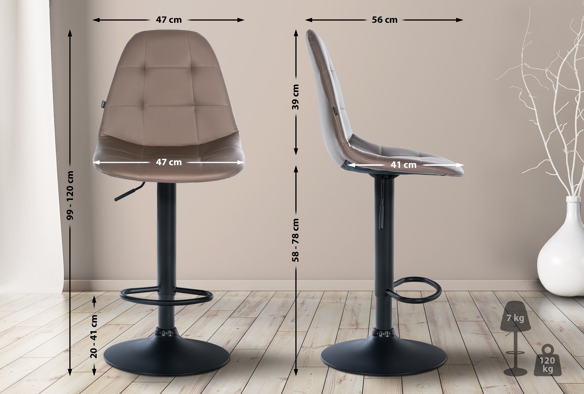 Tabouret de bar Elmore similicuir