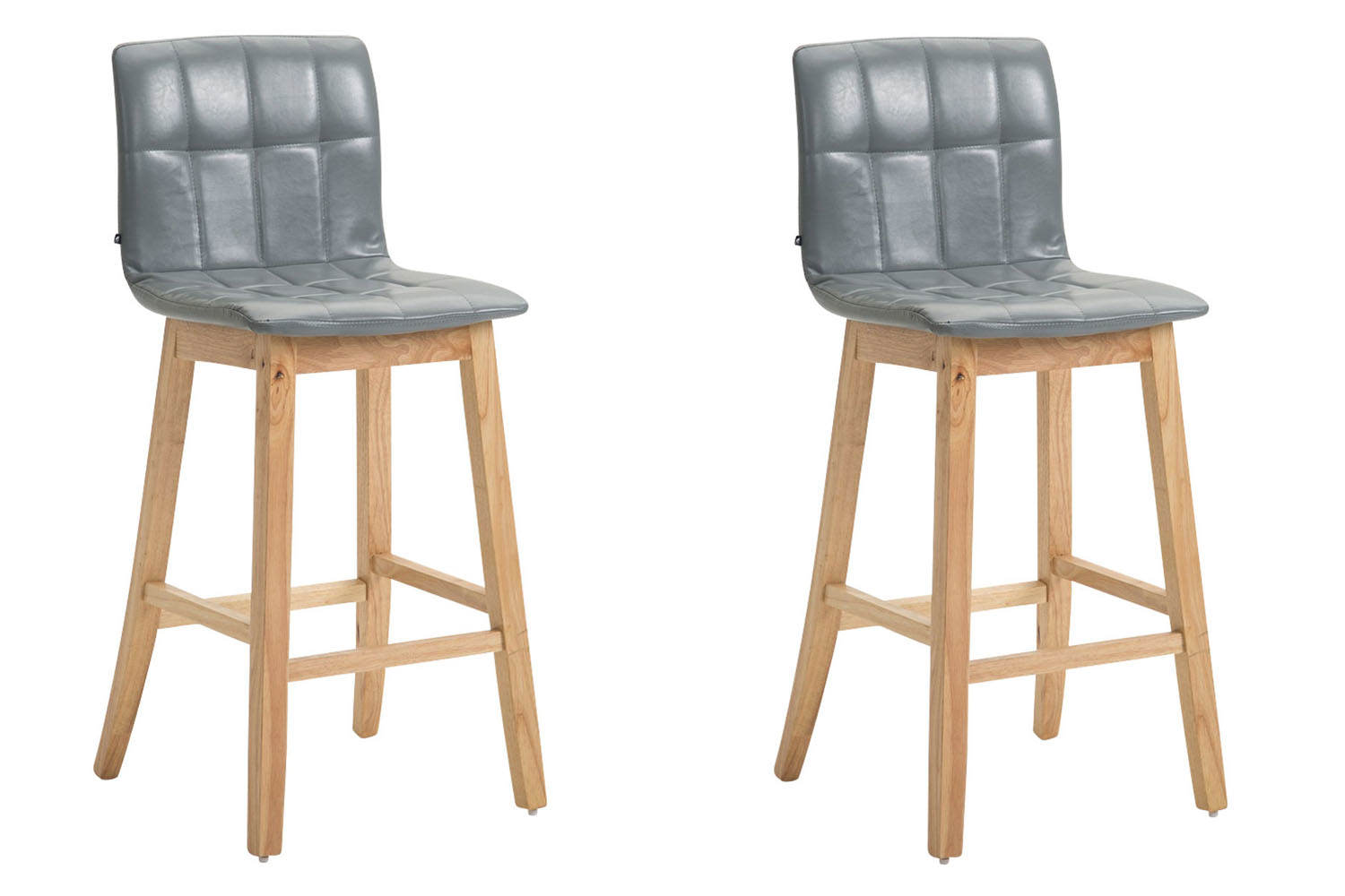 Lot de 2 chaises hautes Bregenz en similicuir Gris Nature