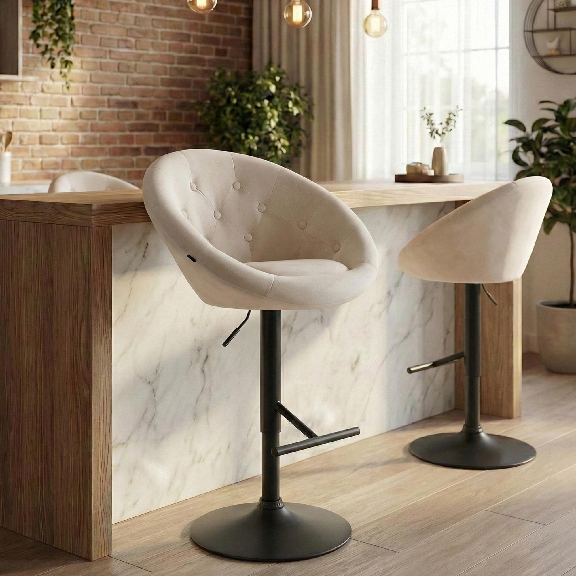 Tabouret de bar London en velours