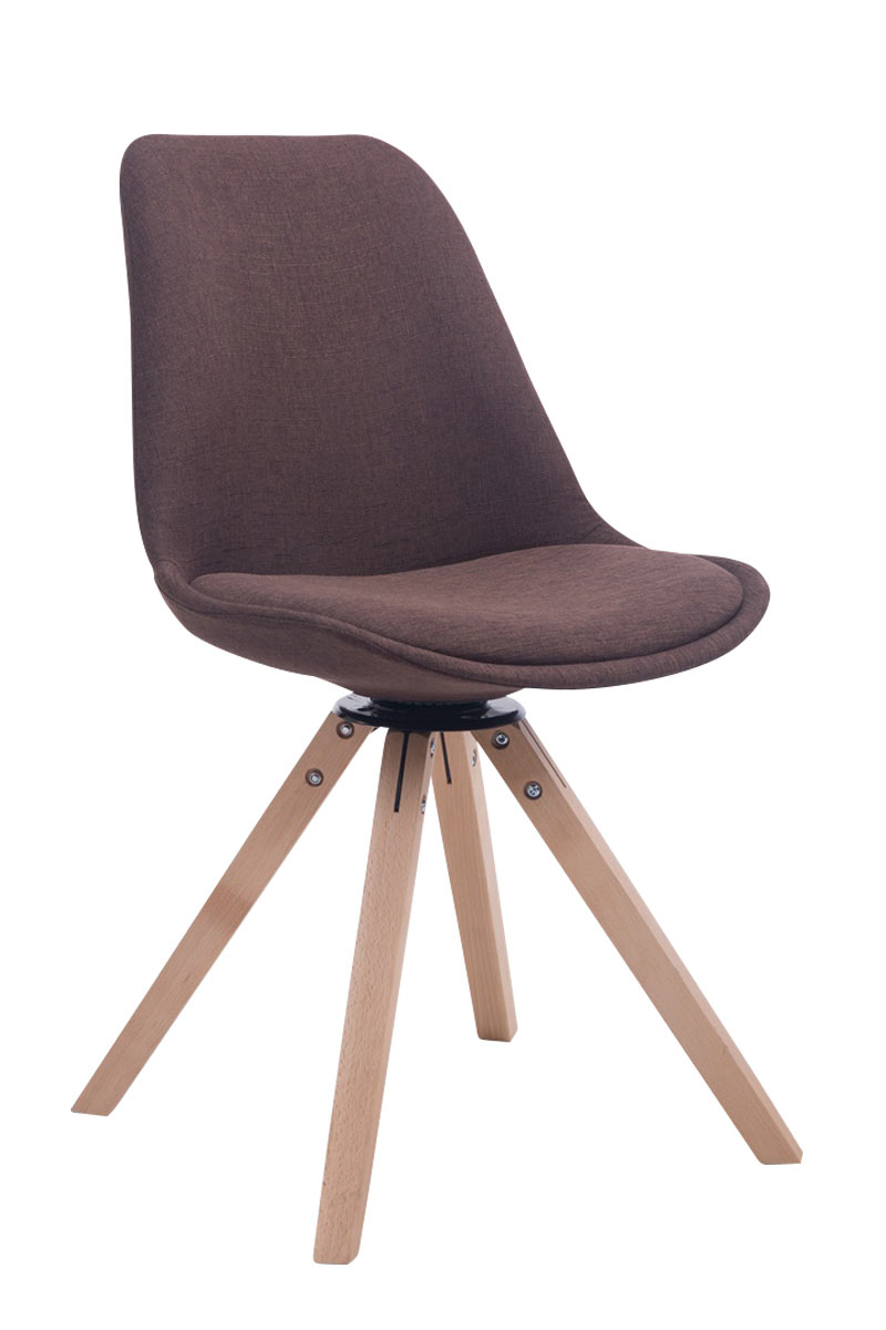Chaise de salle à manger Troyes Pivotante en Tissu Piètement Carré