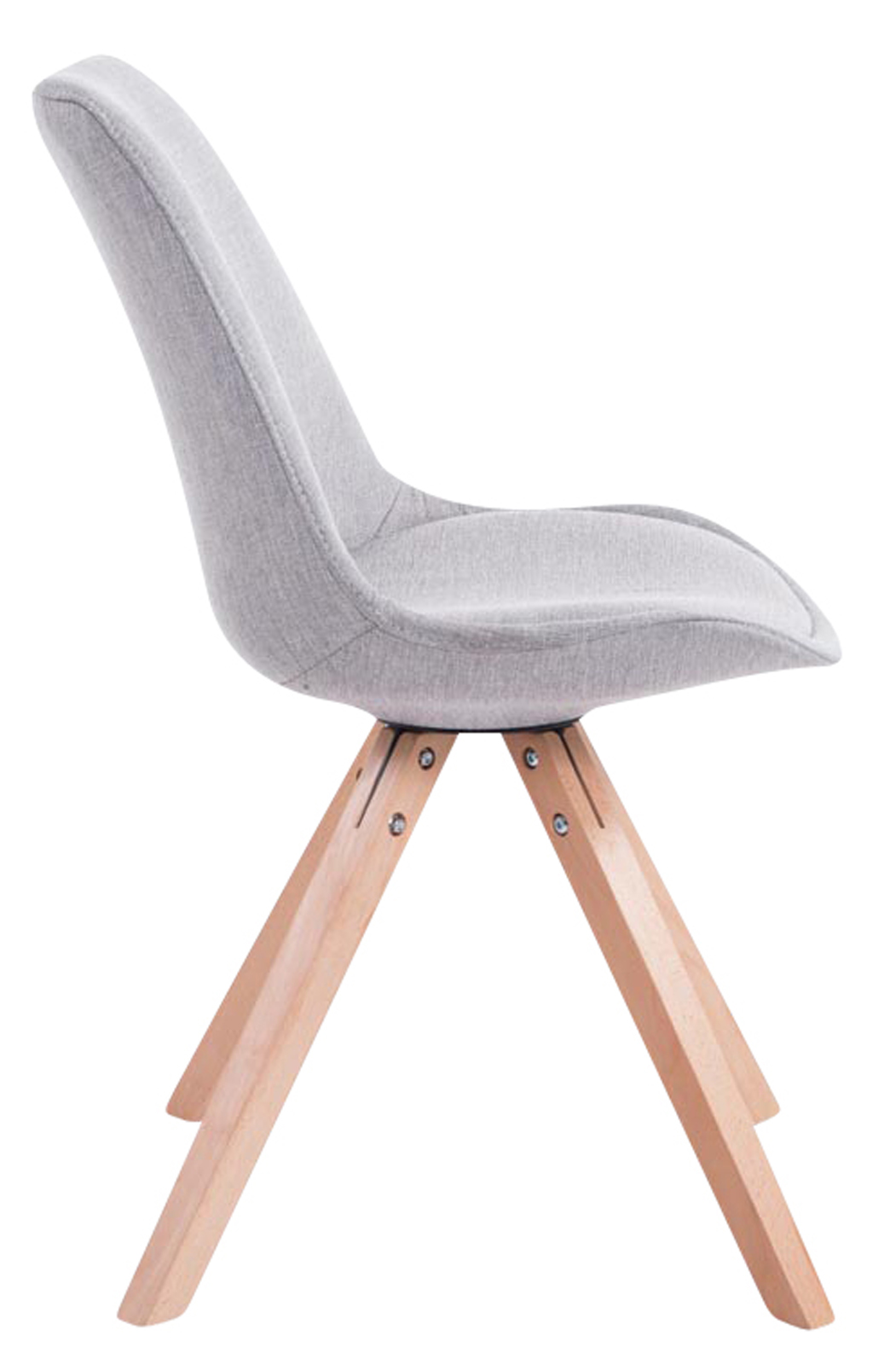 Lot de 4 Chaises de salle à manger Toulouse Tissu Pieds carrés bois