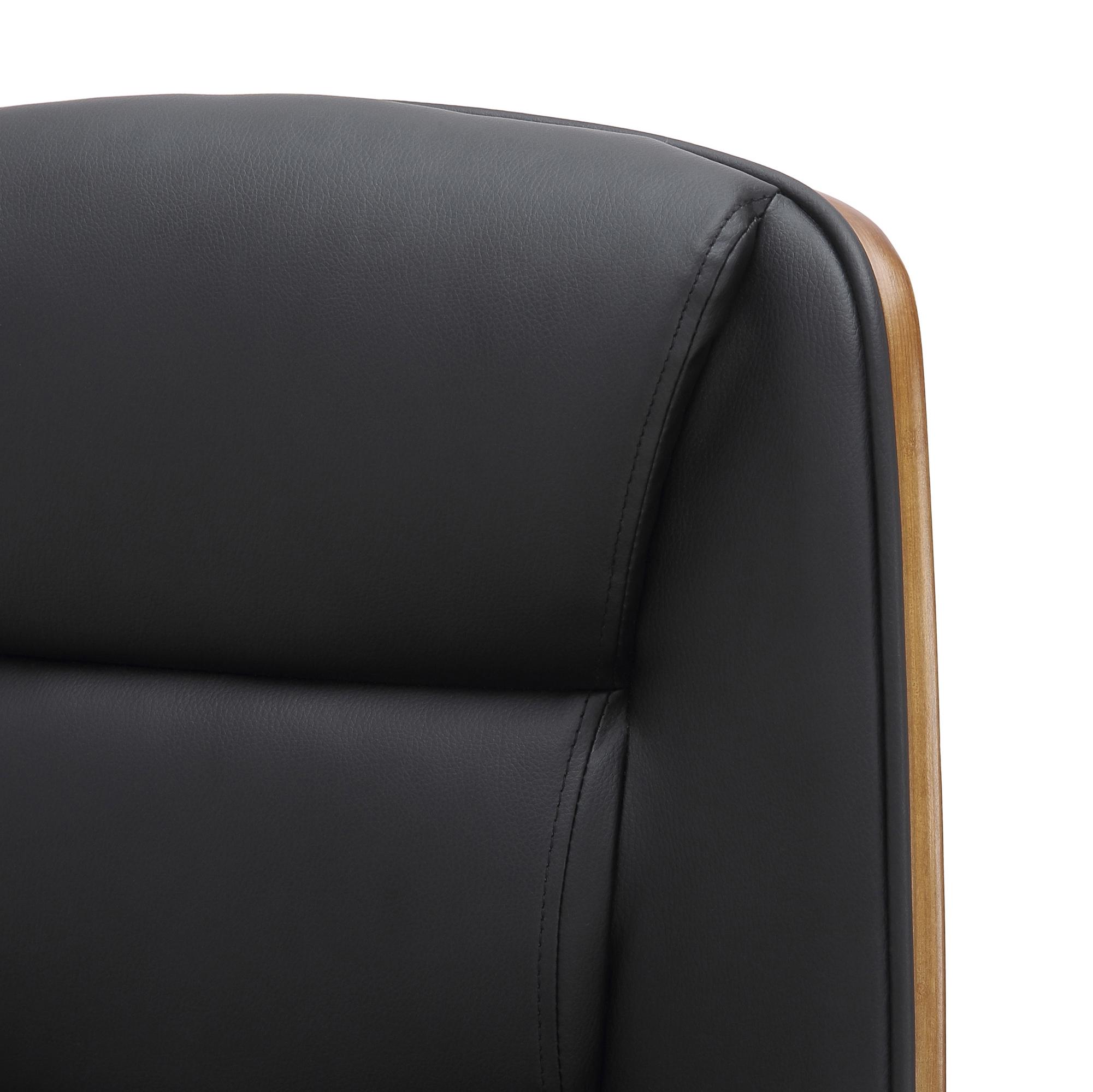 Fauteuil de bureau Yankton en similicuir avec coque de siège en bois