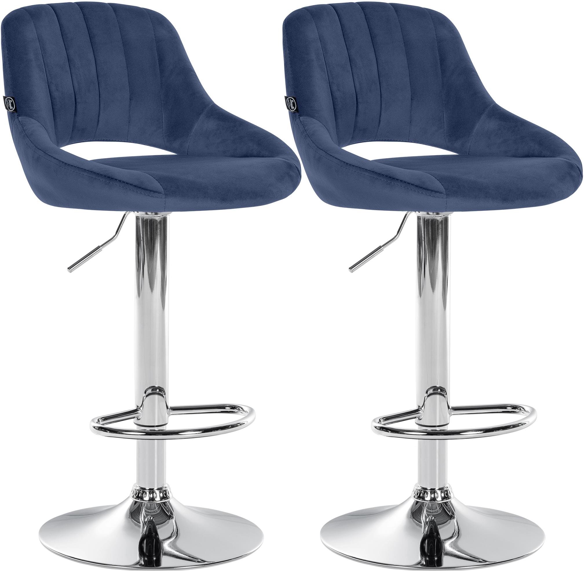 Lot de 2 tabourets de bar Milet en velours