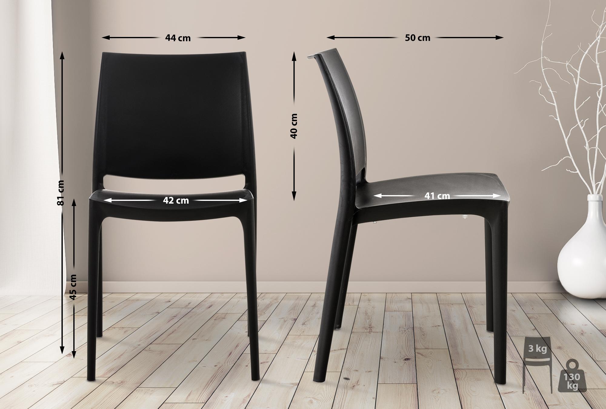 Lot de 2 chaises de jardin empilables Maya en plastique
