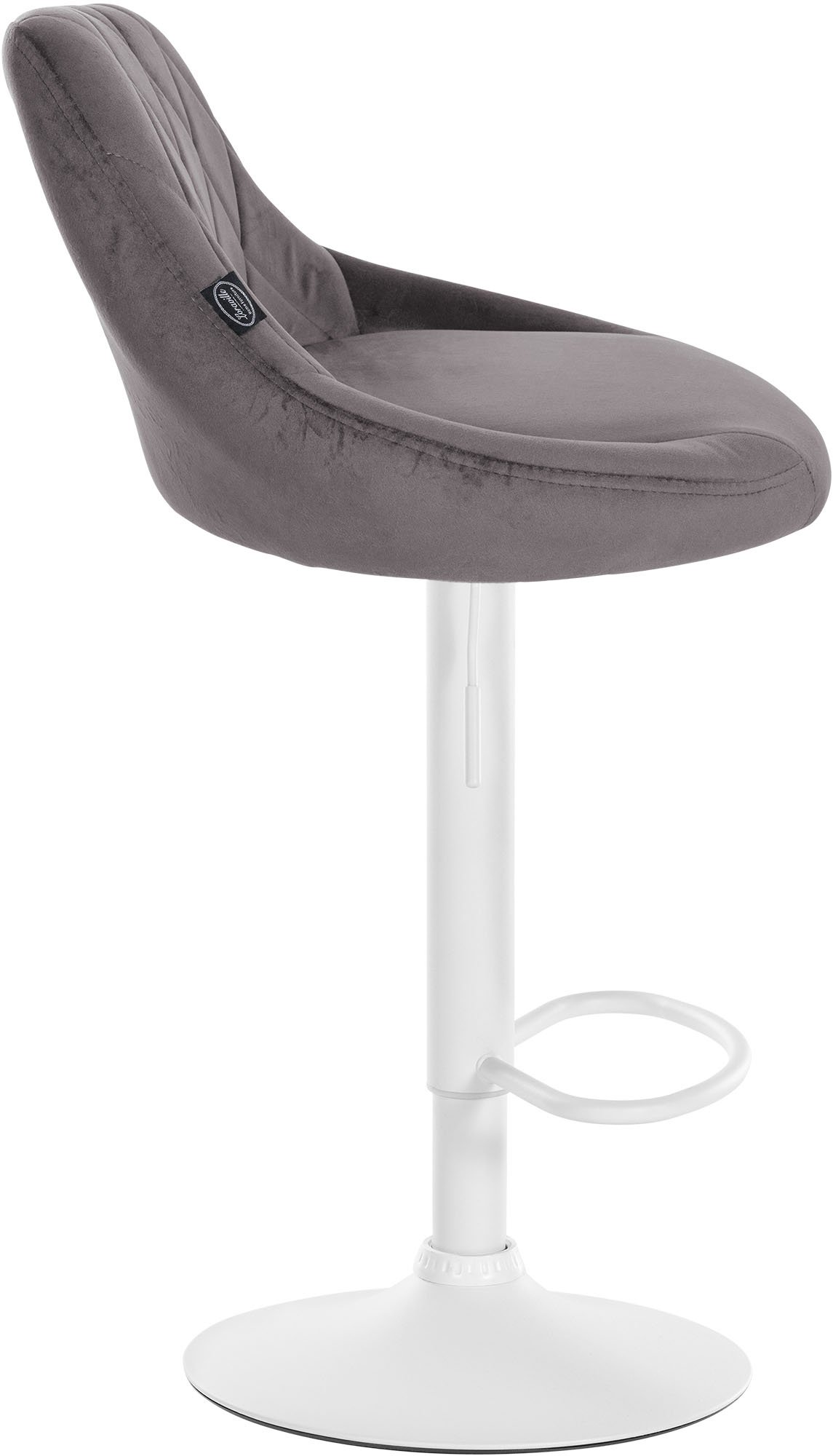 Tabouret de bar Lazio en velours avec pied en métal