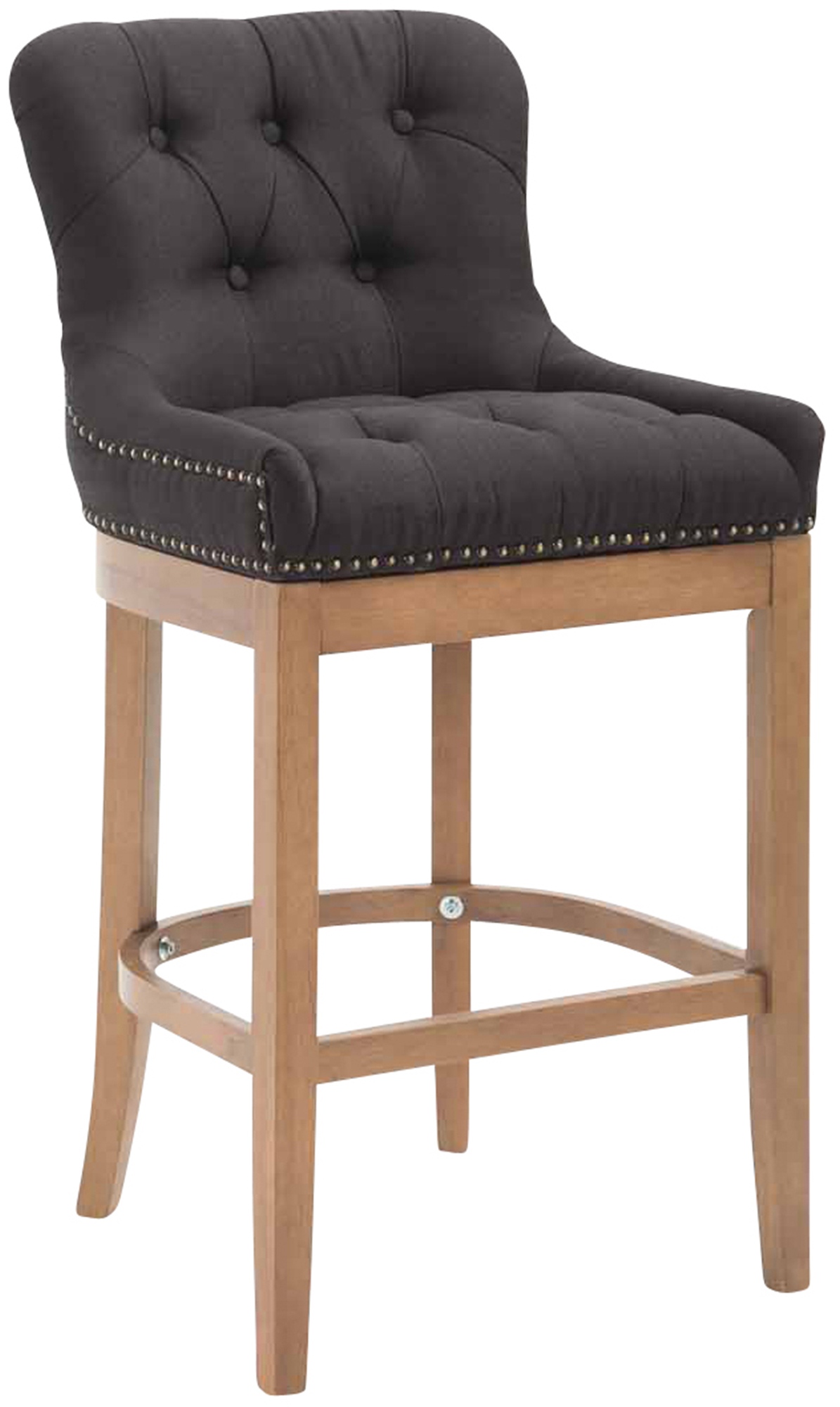 Tabouret de bar Lakewood tissu Piètement antique clair