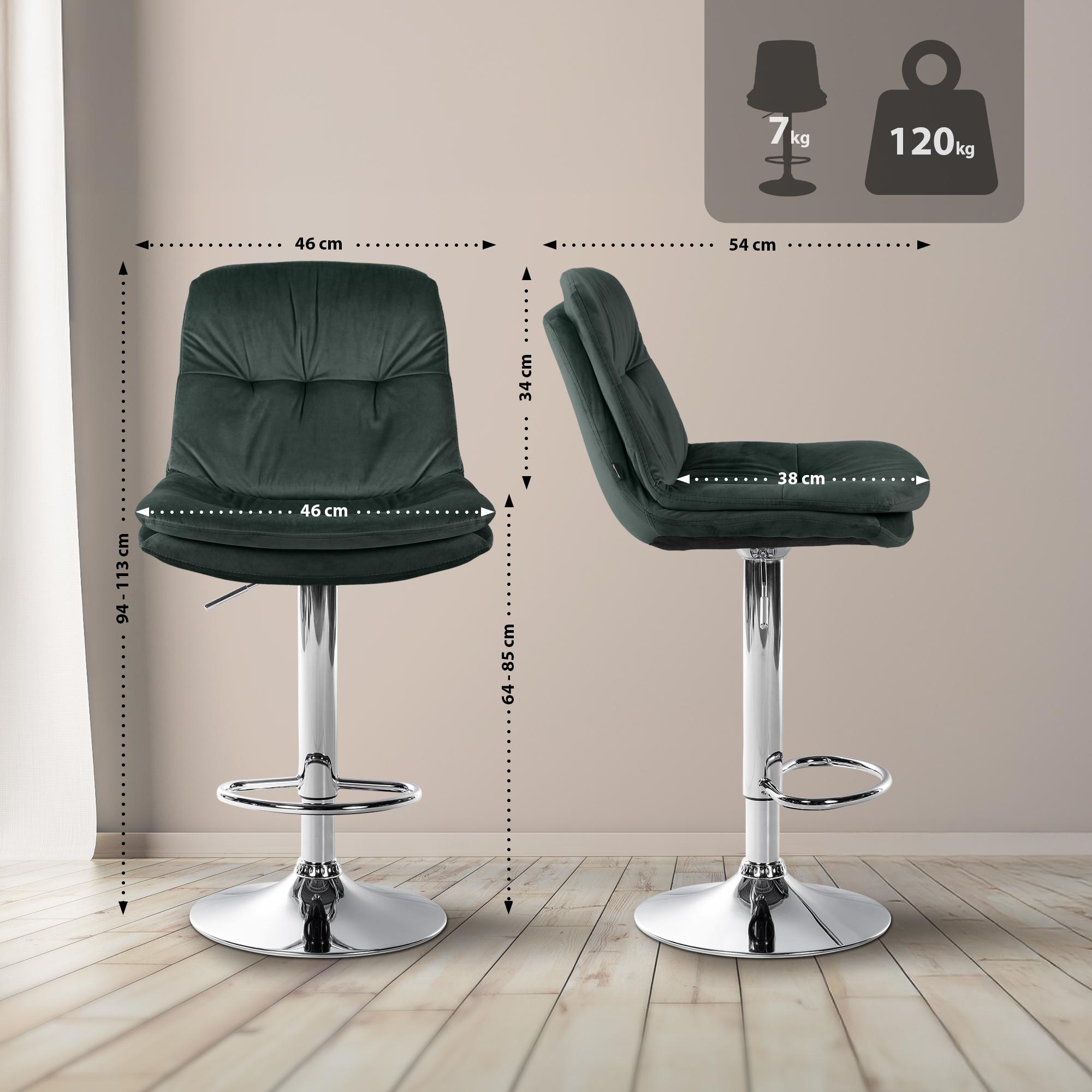 Tabouret de bar Laurel velours