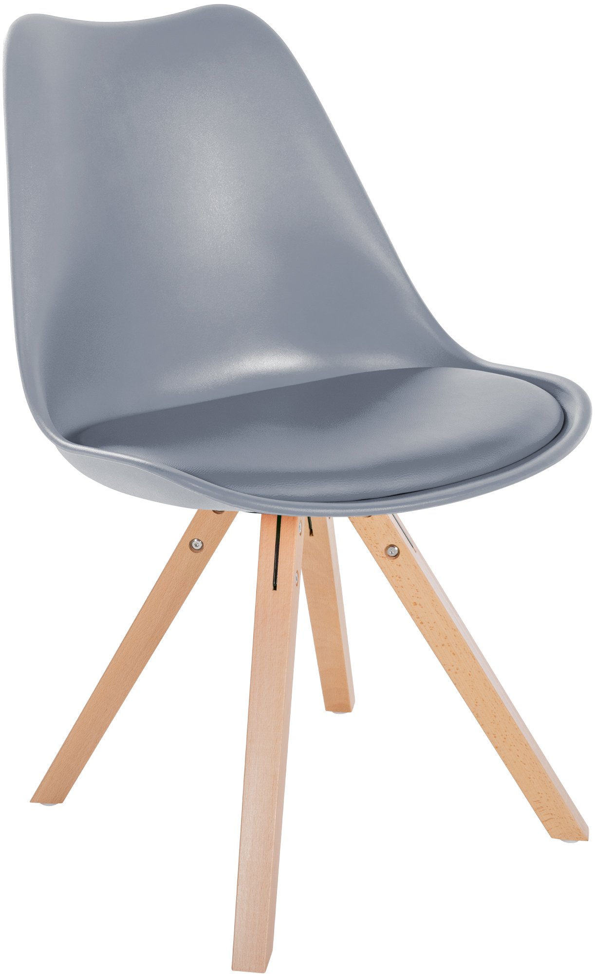 Lot de 4 chaises de salle à manger Sofia en plastique Pieds en bois