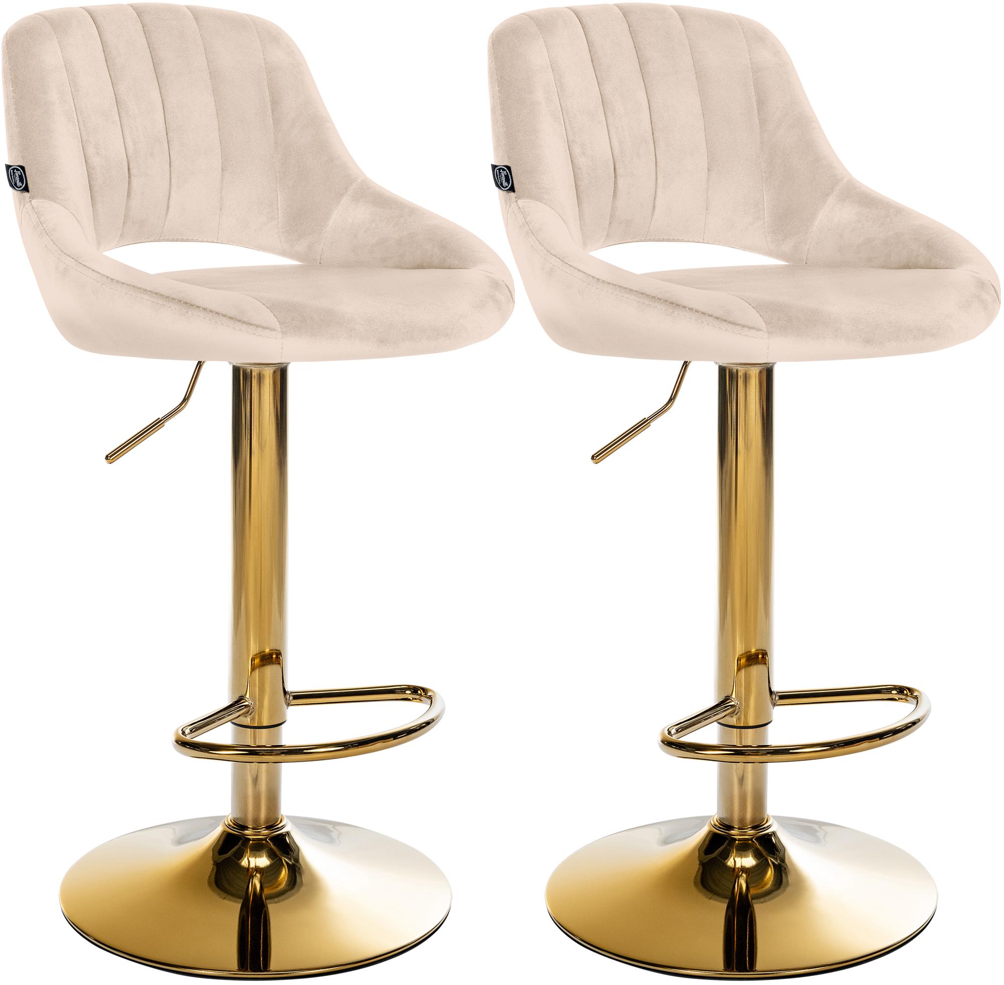 Lot de 2 tabourets de bar Milet en velours