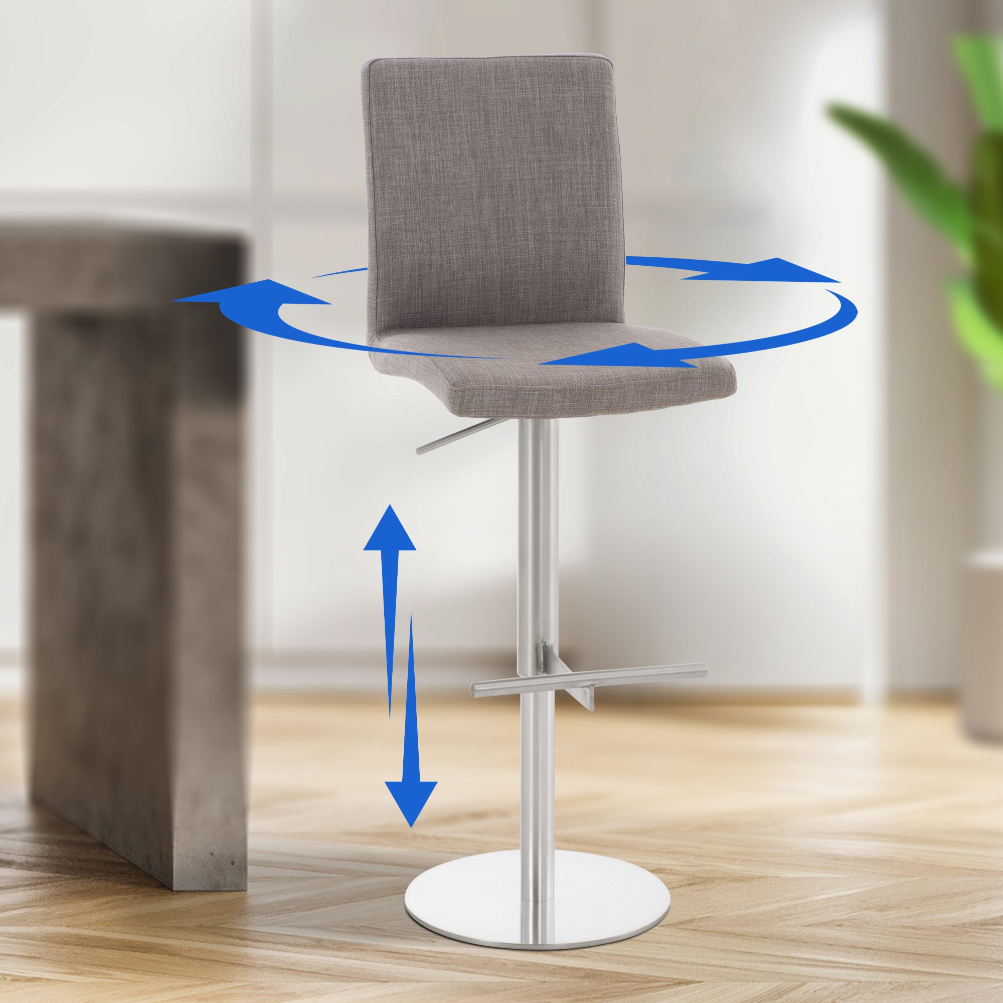 Lot de 2 tabourets de bar Cadiz en tissu