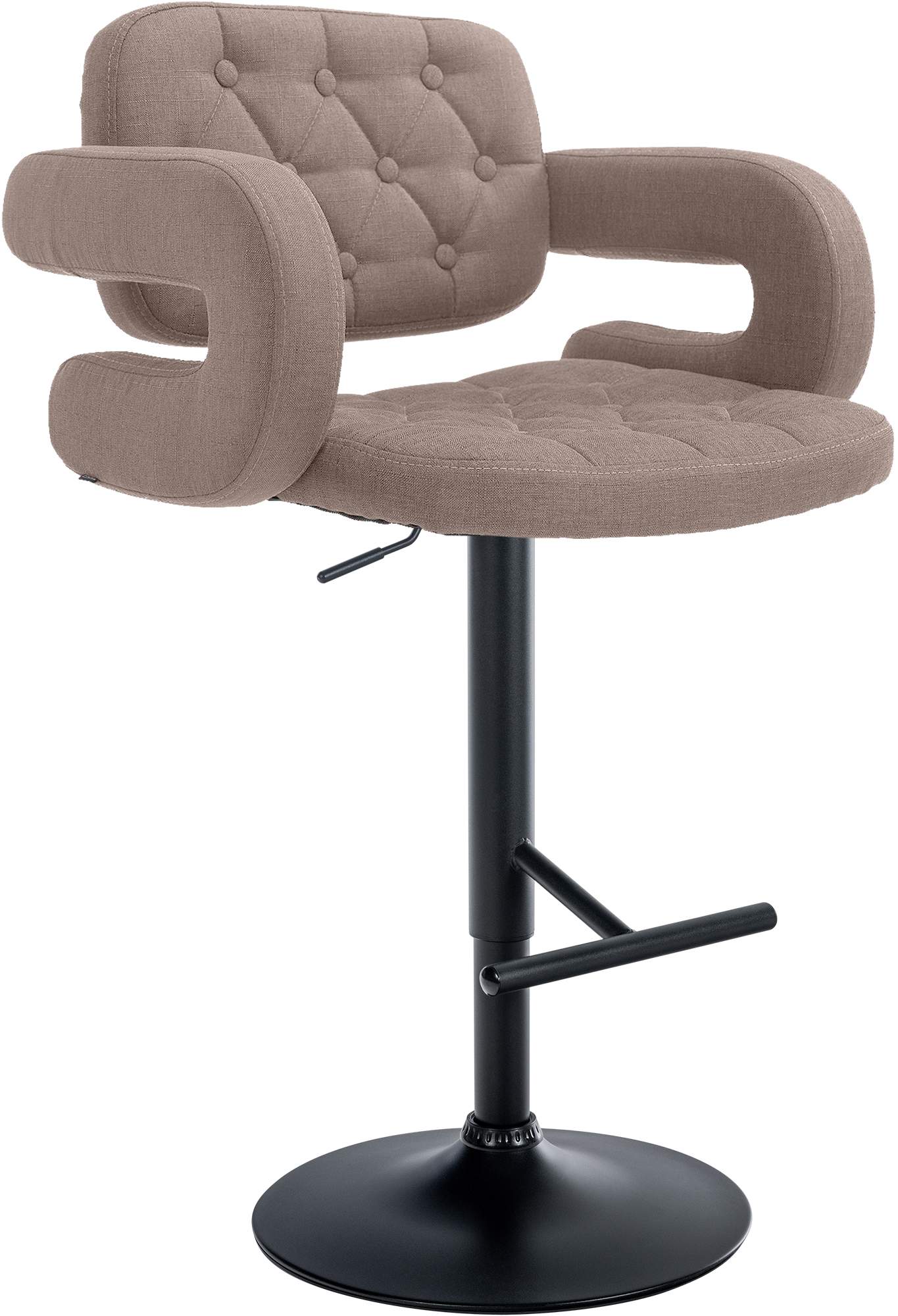 Tabouret de bar Dublin Tissu avec pied en métal