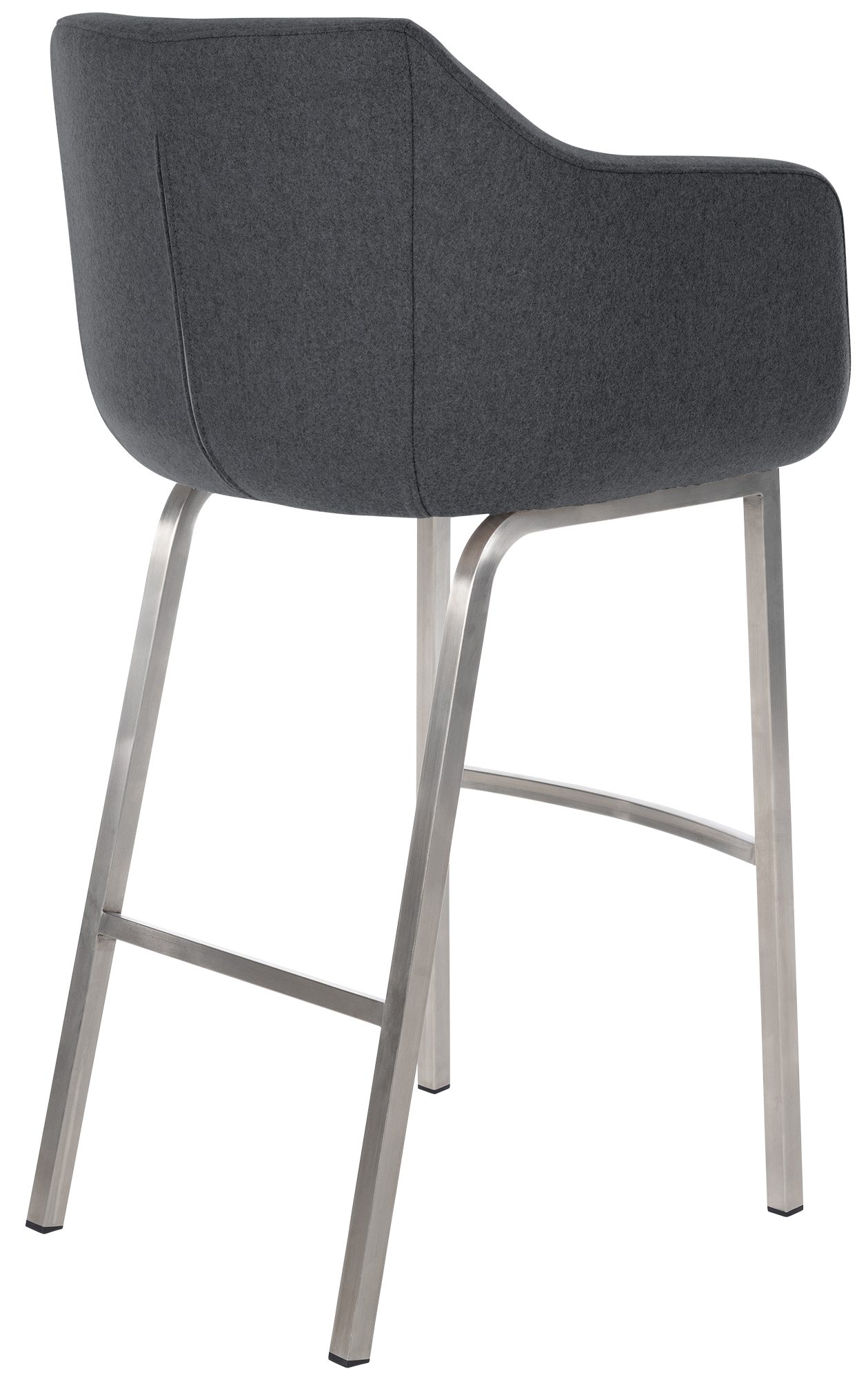 Tabouret de bar Monea feutre avec piètement à quatre pieds