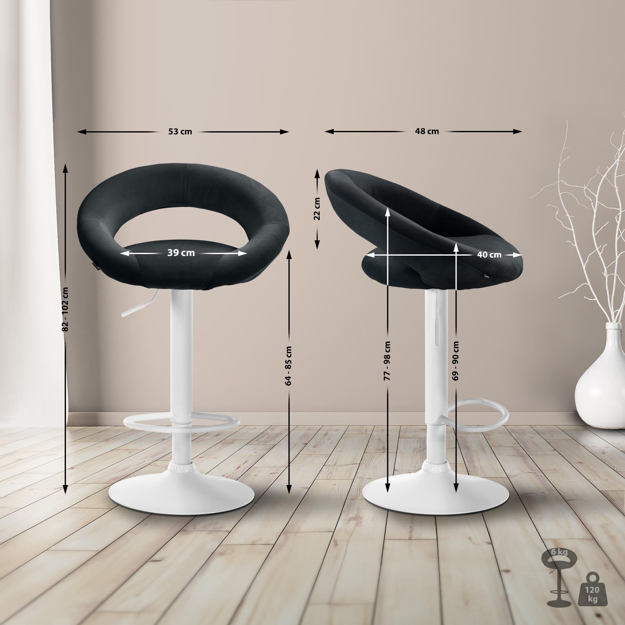 Tabouret de bar Olinda velours