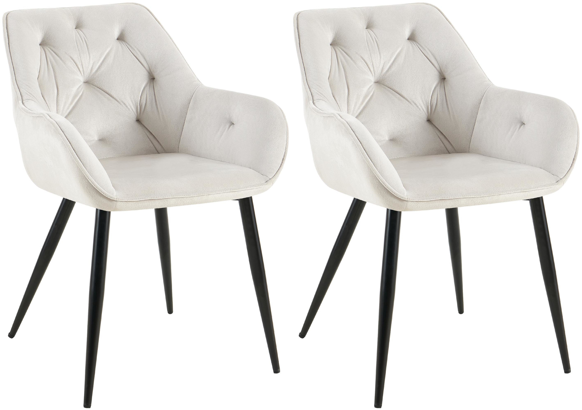 Lot de 2 chaises de salle à manger Cassis revêtement en velours