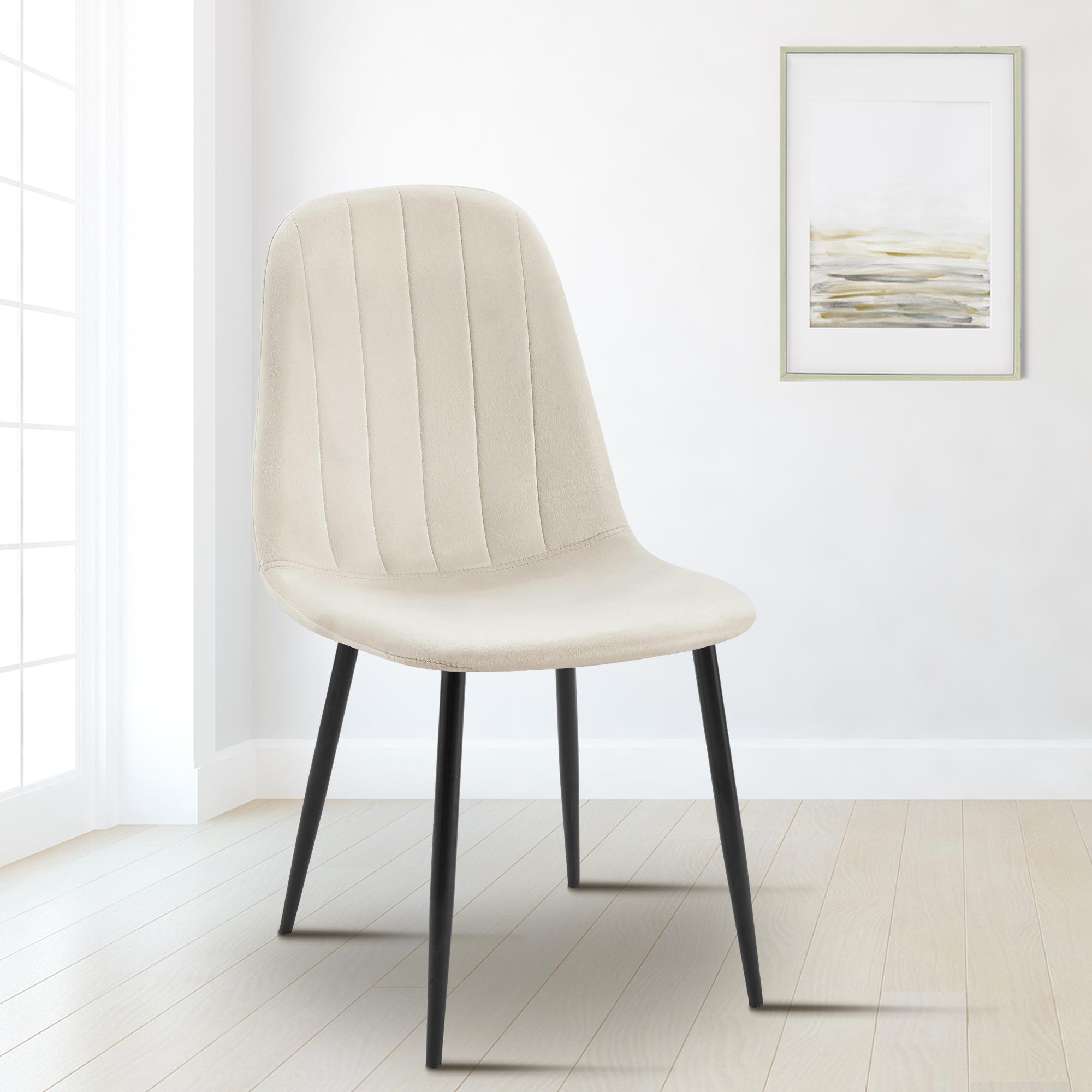 Lot de 4 chaises de salle à manger Baxter velours