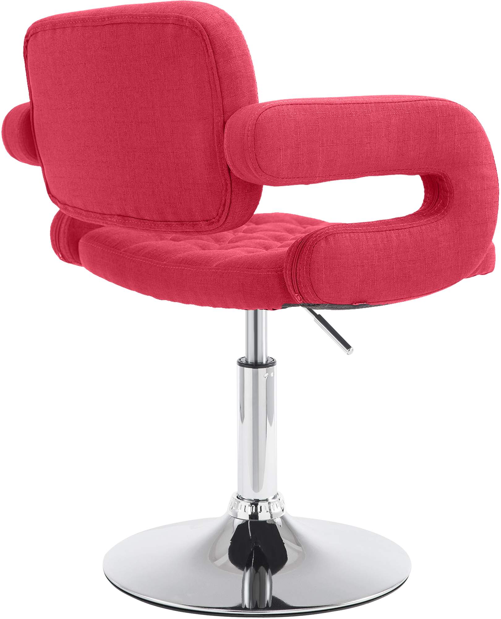 Chaise lounge Dublin Tissu - Piètement avec colonne centrale métal chromé