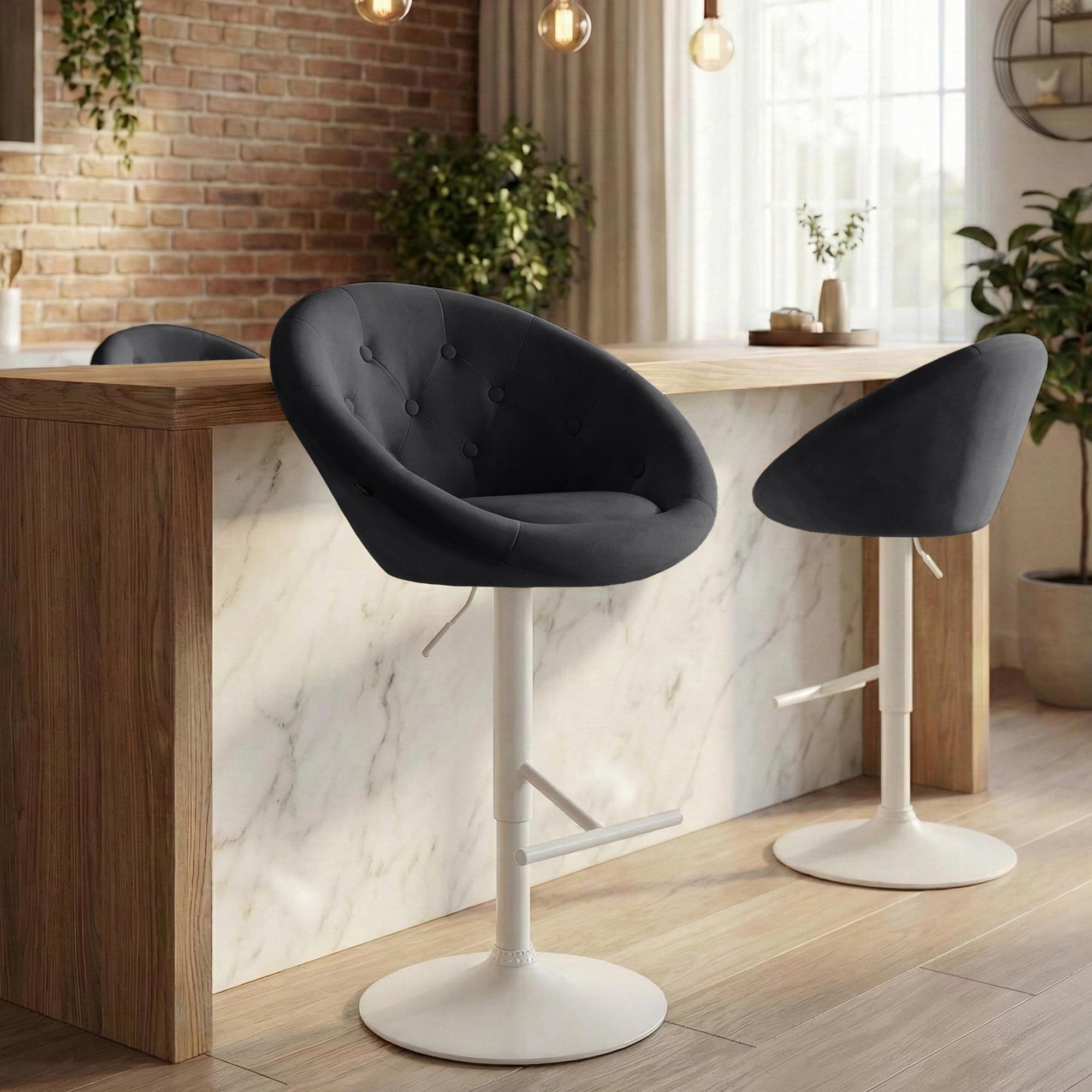 Tabouret de bar London en velours