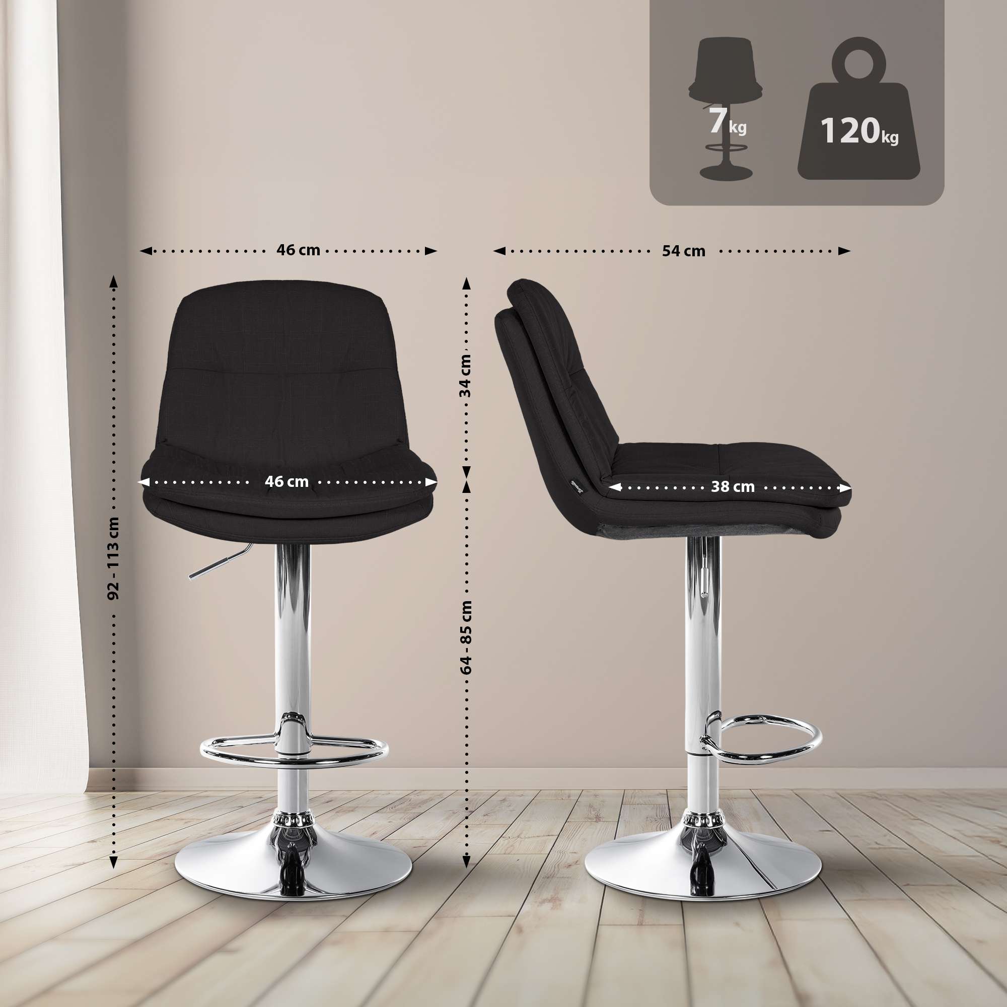 Tabouret de bar Laurel Tissu