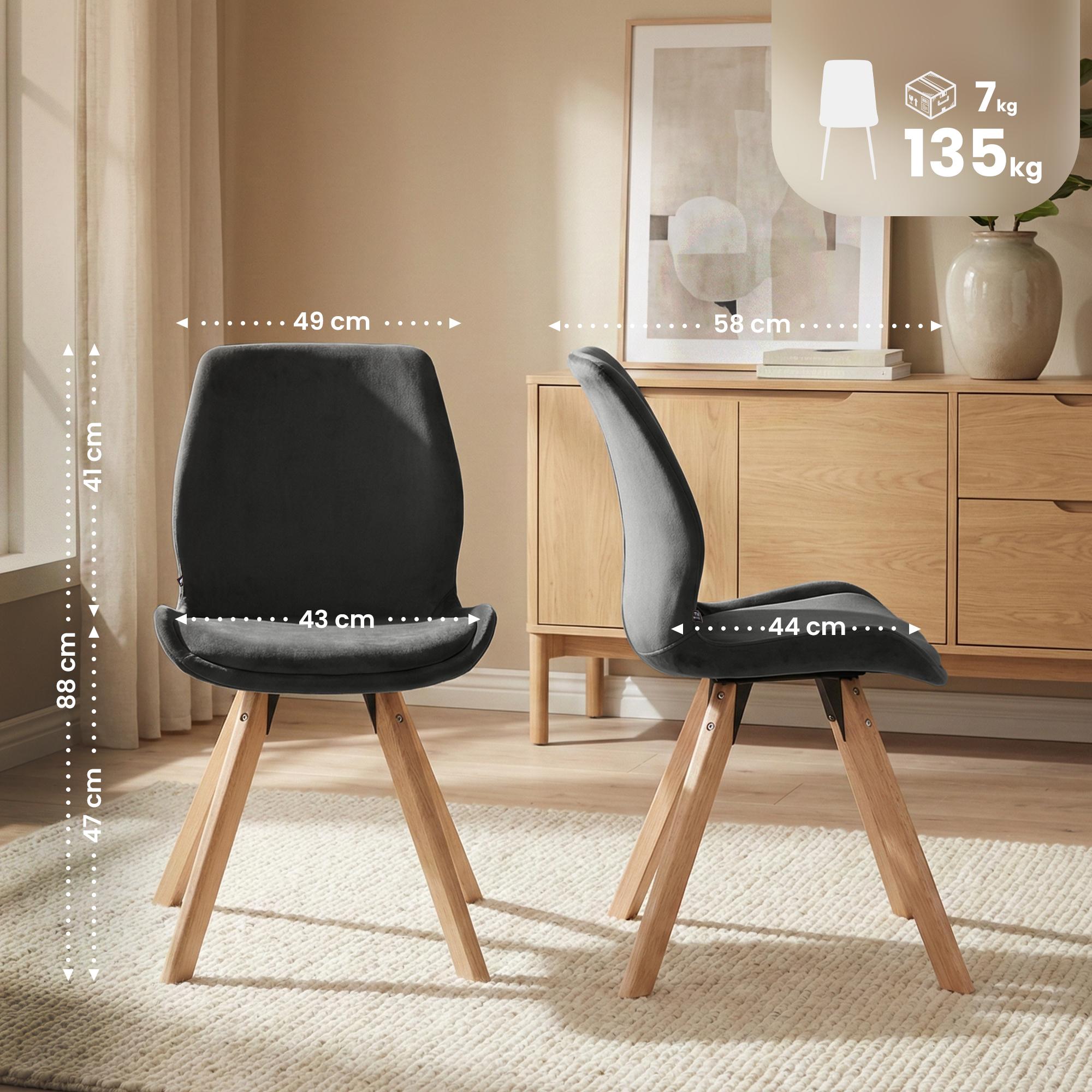Lot de 2 chaises de salle a manger Luna