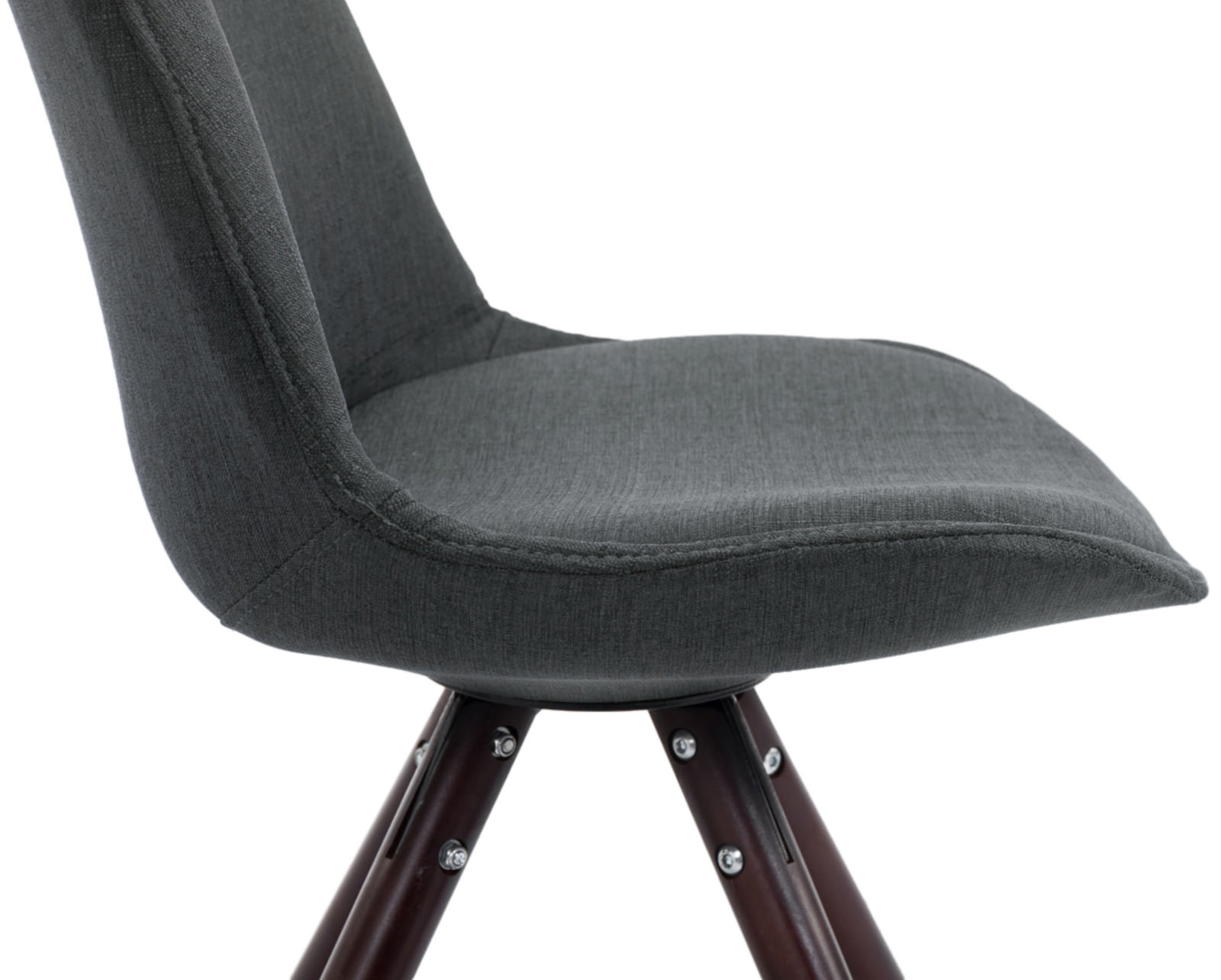 Lot de 4 Chaises de salle à manger Toulouse Tissu Pieds ronds bois