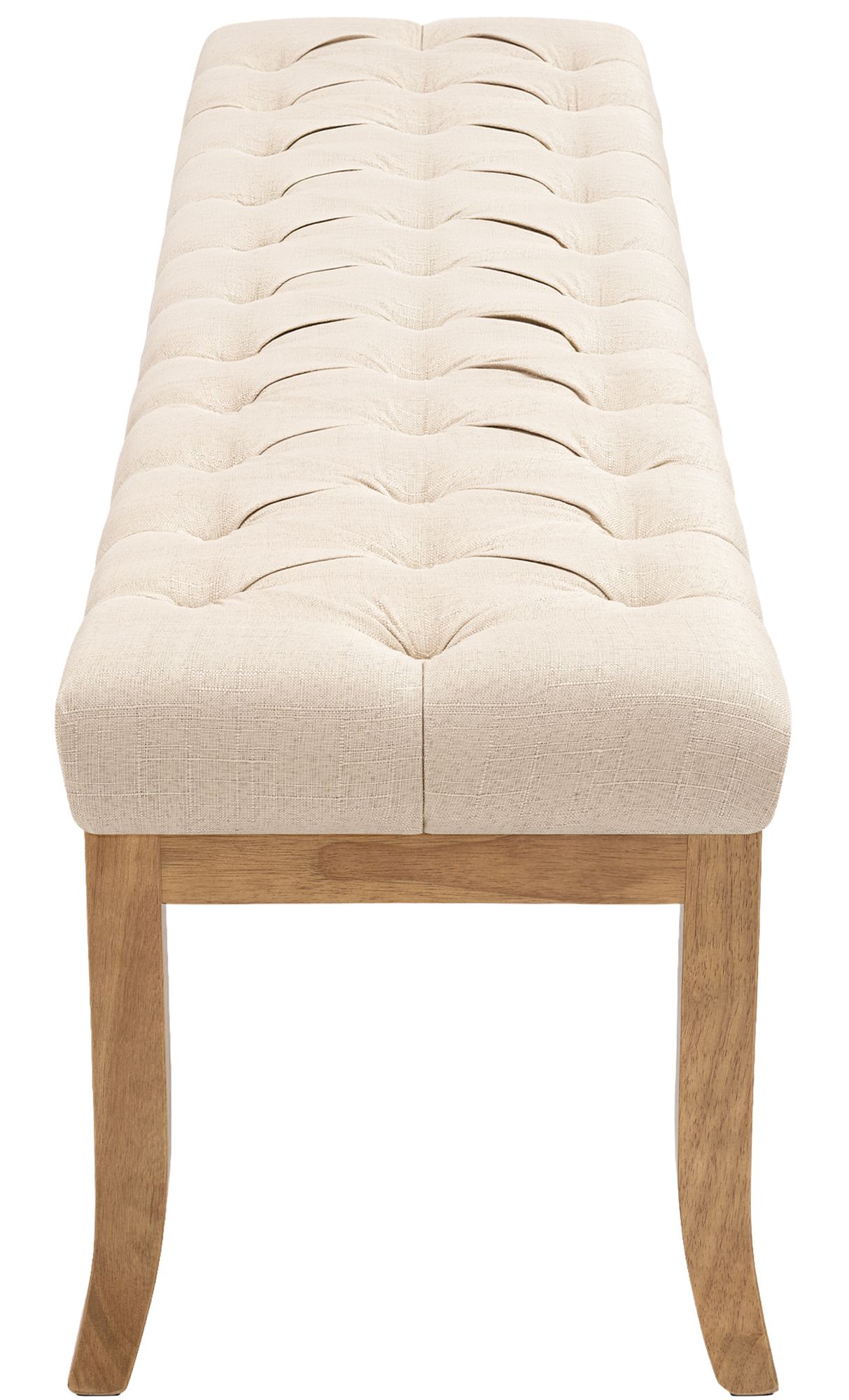 Banc Ramses tissu pieds antique clair