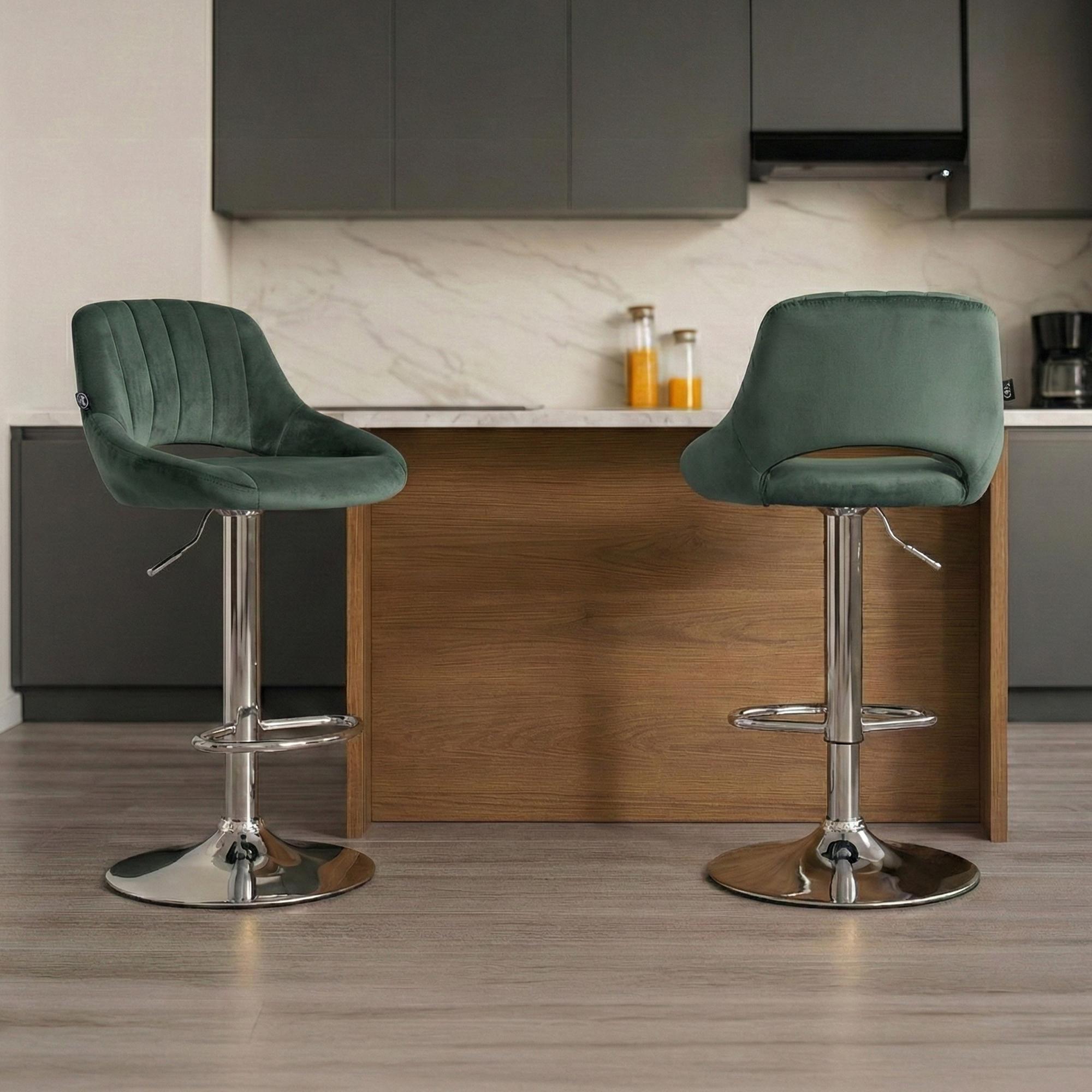 Tabouret de bar Milet en velours