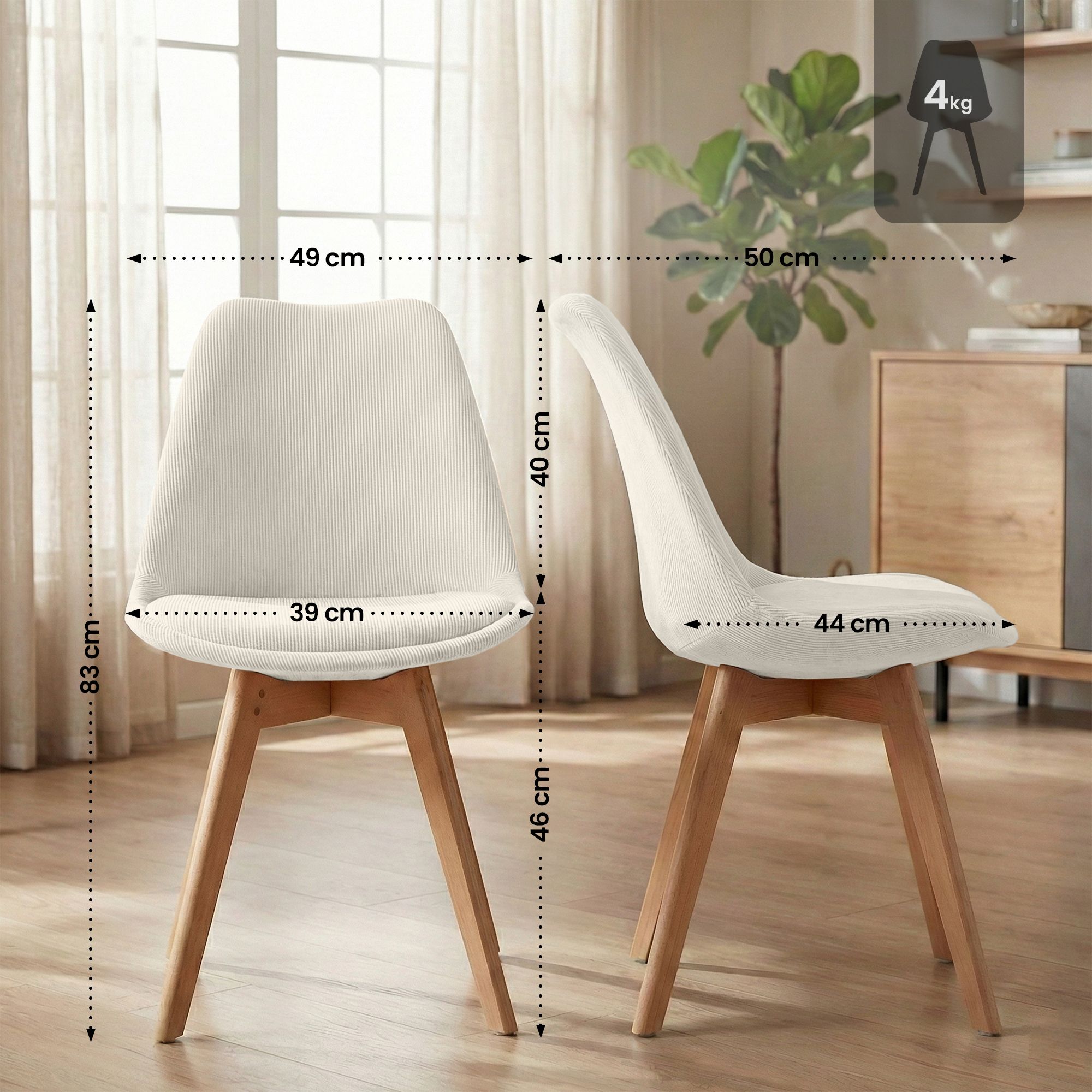 Chaise de salle à manger Linares : design élégant et confortable pour vos repas en famille ou entre amis