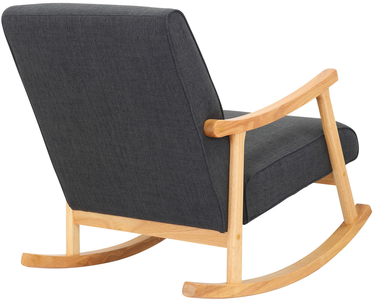 Chaise a bascule Morelia en tissu avec pieds nature